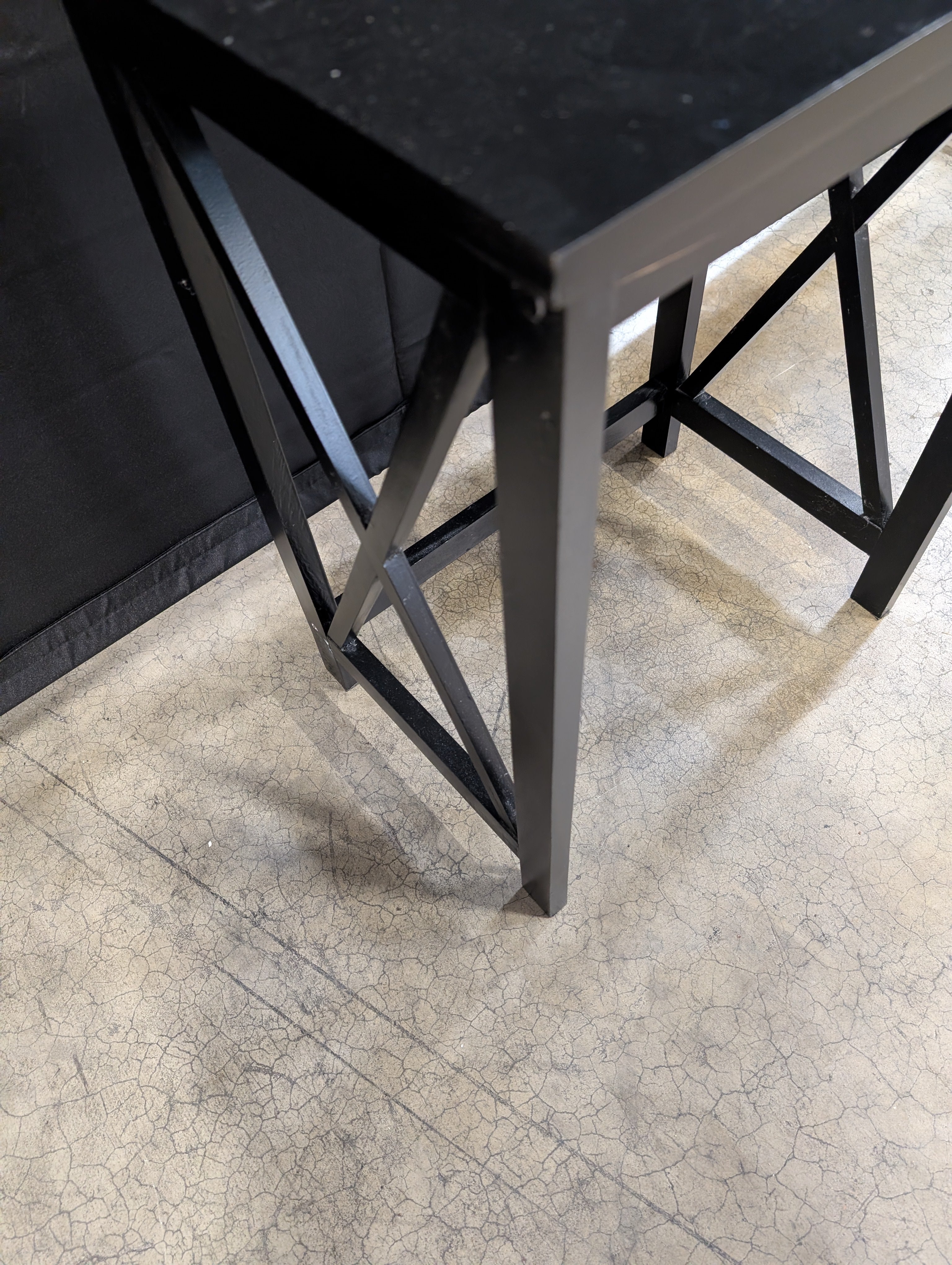 Modern Black Geometric Accent Table - Image 4
