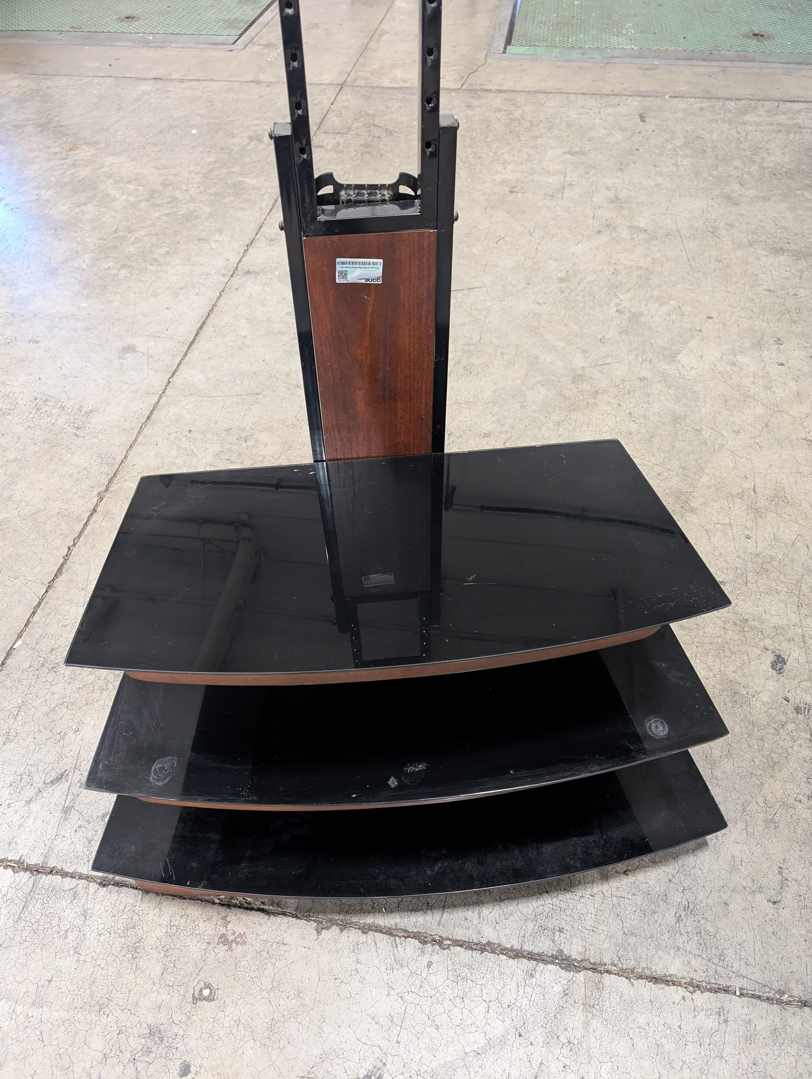 Contemporary Black Glass Media Console - Image 2