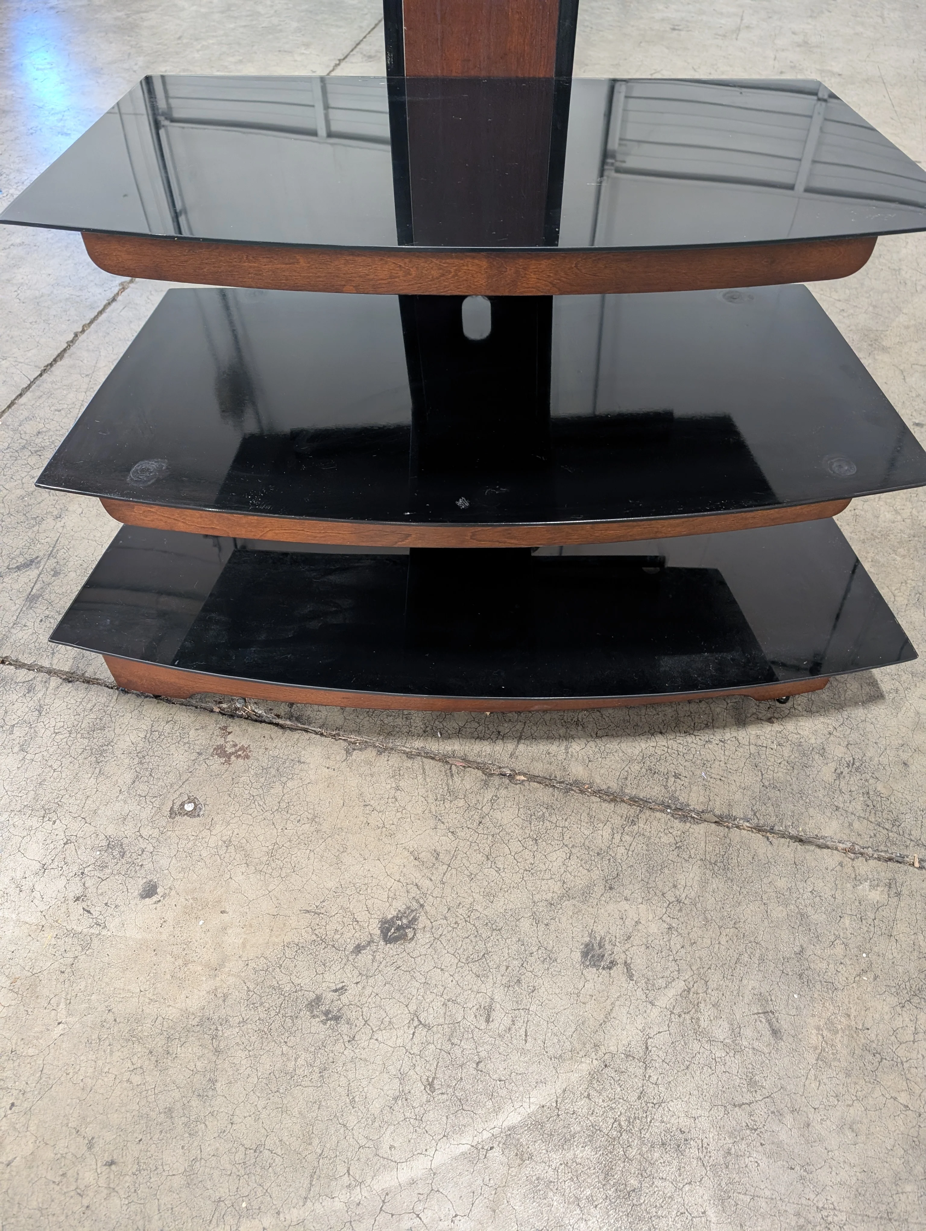 Contemporary Black Glass Media Console - Image 3