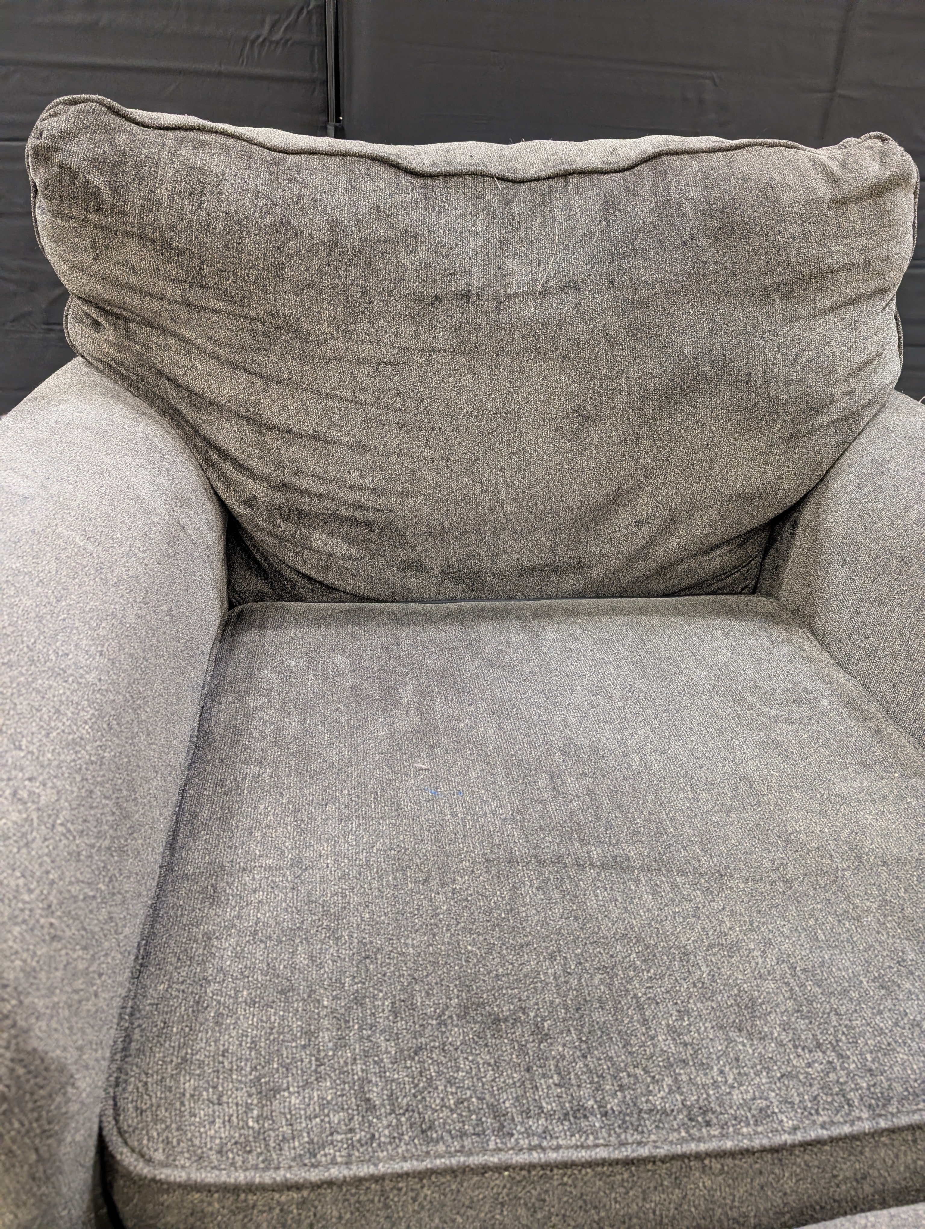 Used Club Chair and Ottoman Set with Nailhead Trim - Image 11