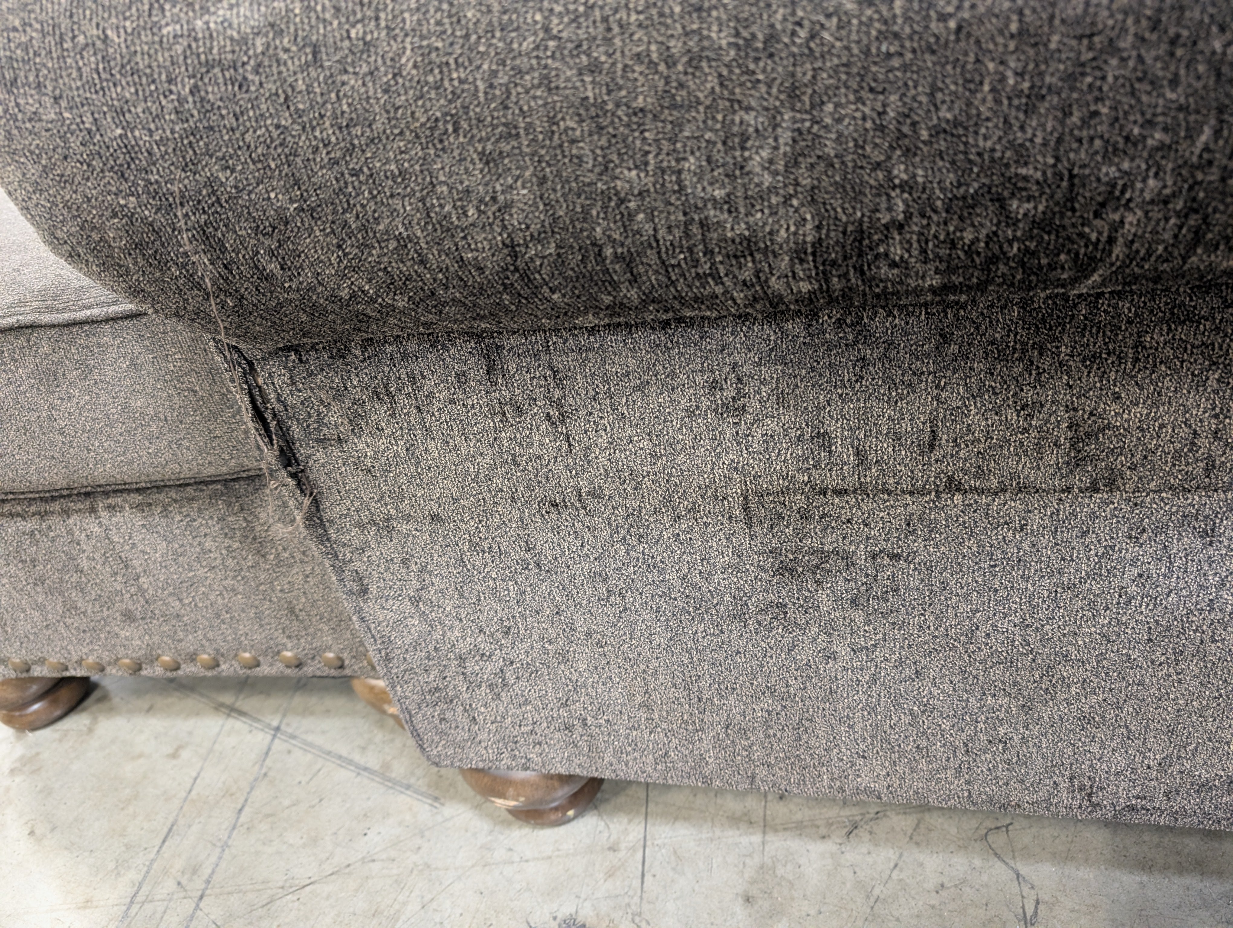 Used Club Chair and Ottoman Set with Nailhead Trim - Image 14