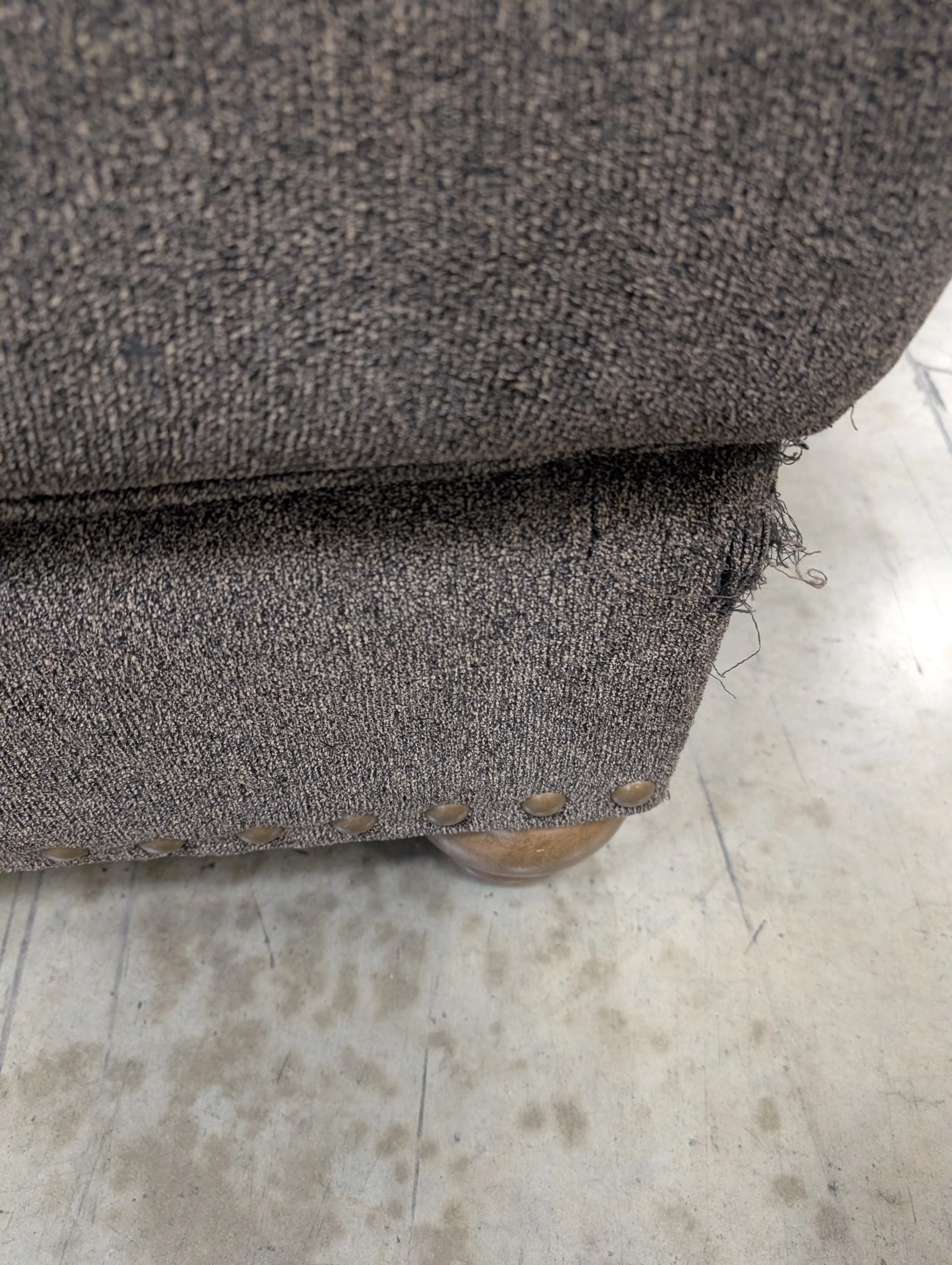 Used Club Chair and Ottoman Set with Nailhead Trim - Image 6