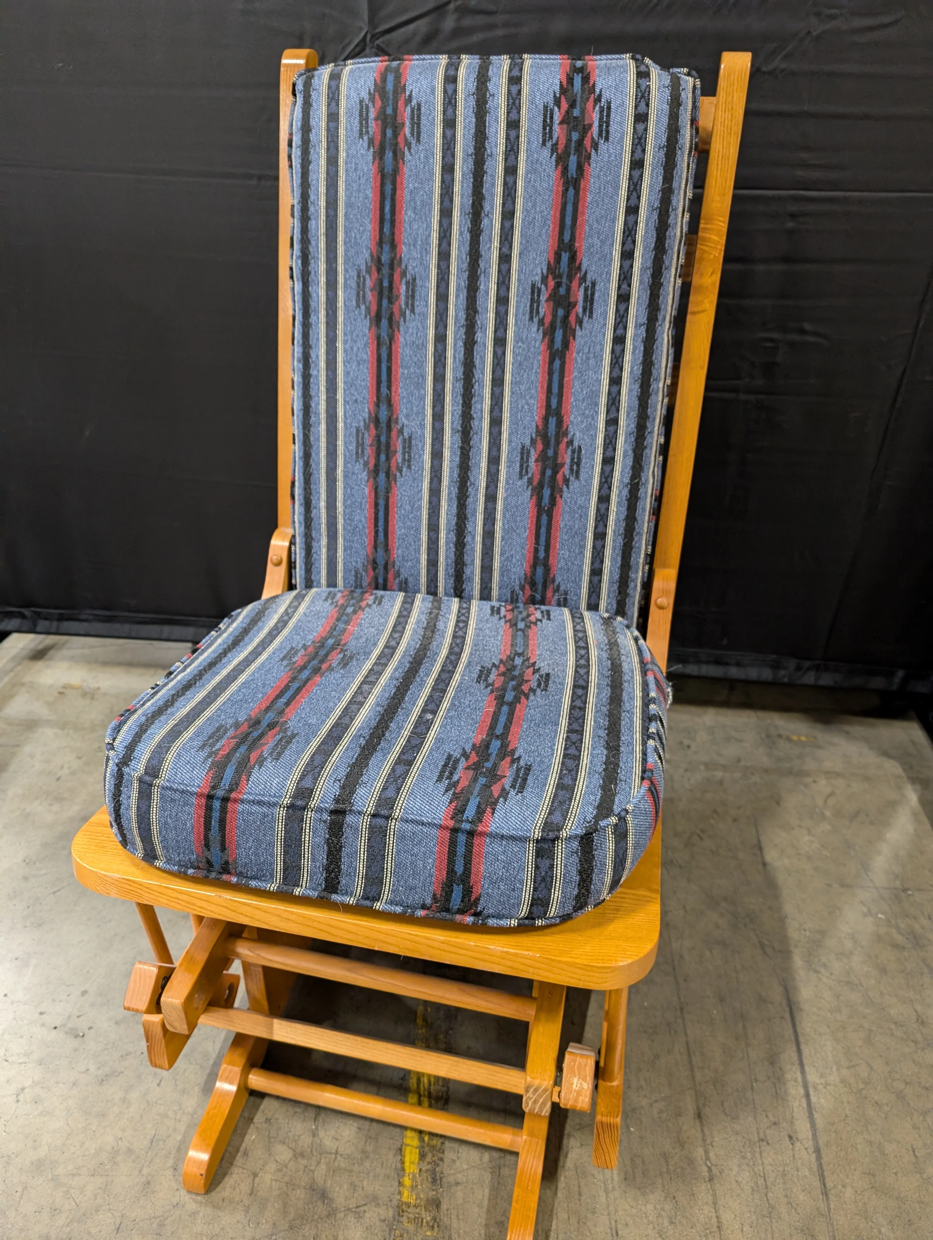 Southwestern Upholstered Wooden Glider Rocker Chair