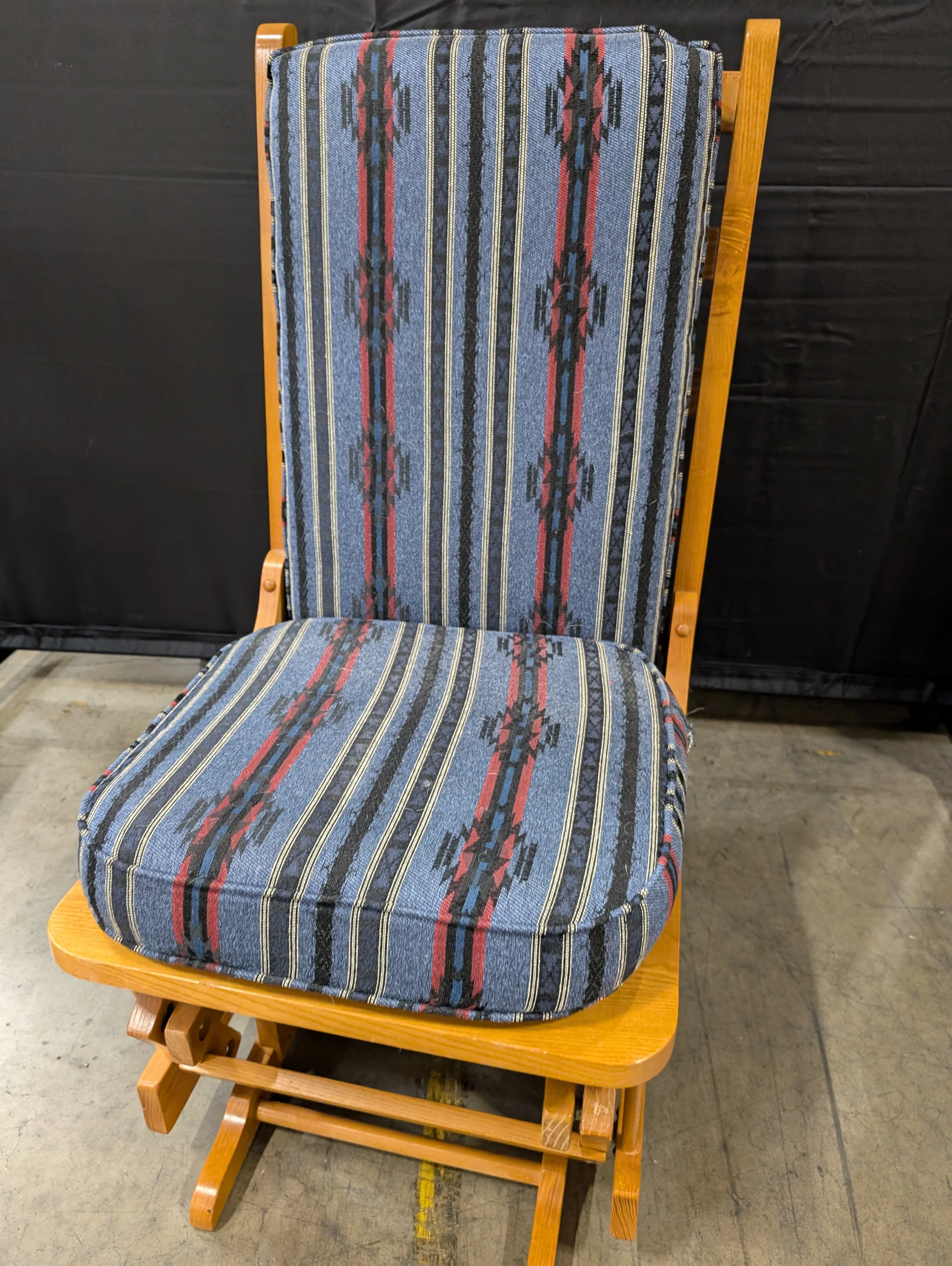 Southwestern Upholstered Wooden Glider Rocker Chair - Image 2