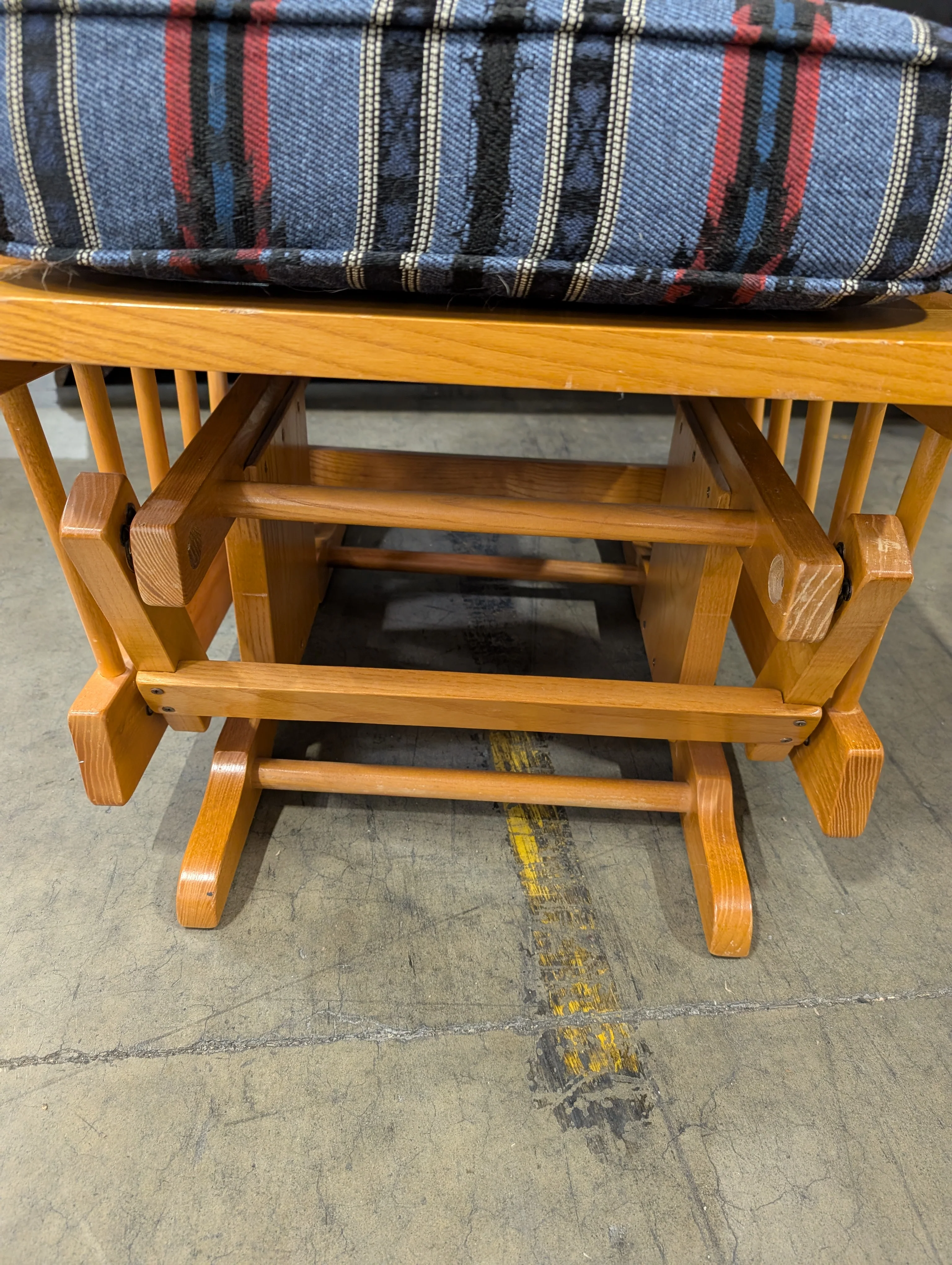 Southwestern Upholstered Wooden Glider Rocker Chair - Image 4