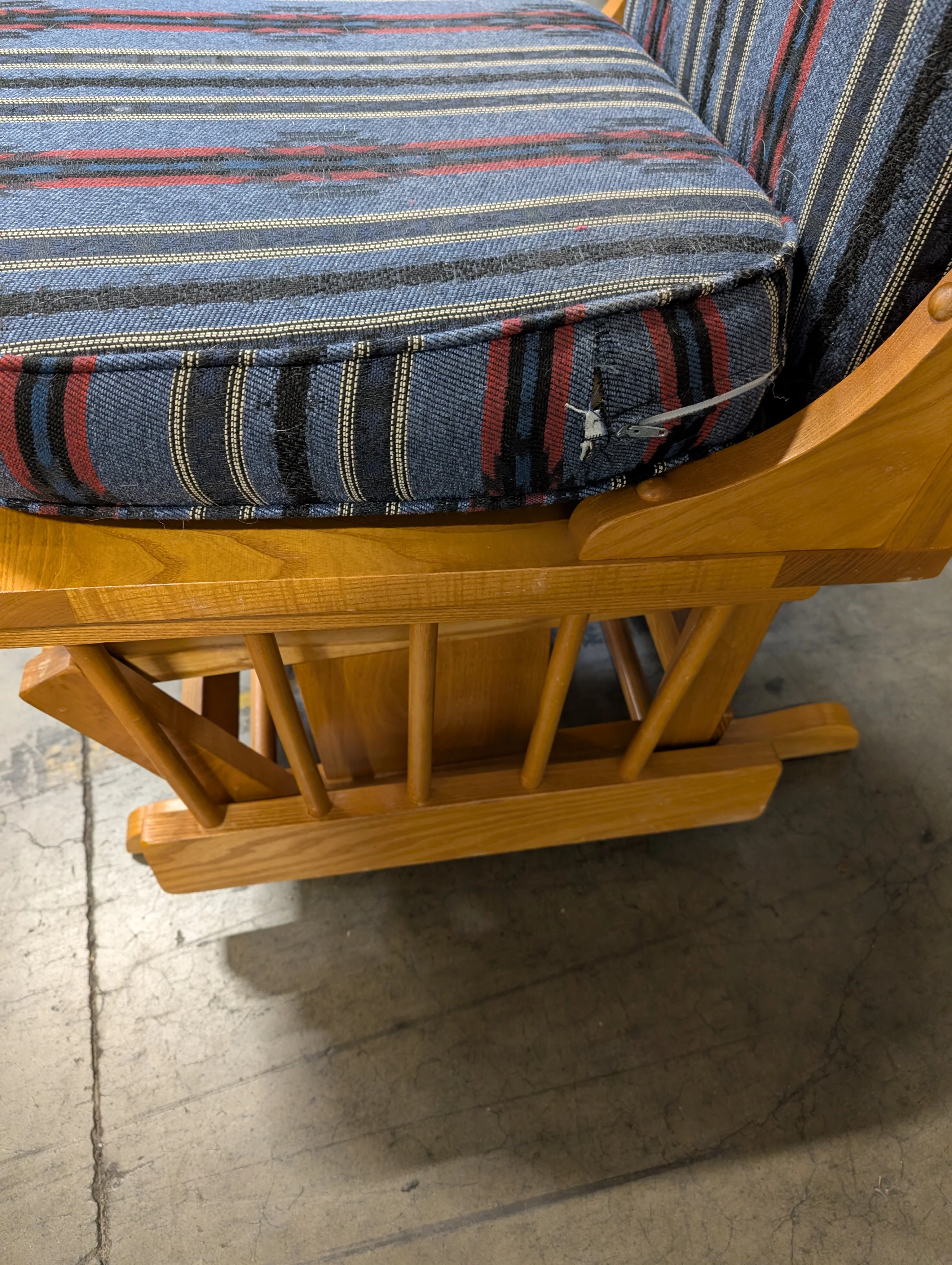 Southwestern Upholstered Wooden Glider Rocker Chair - Image 5