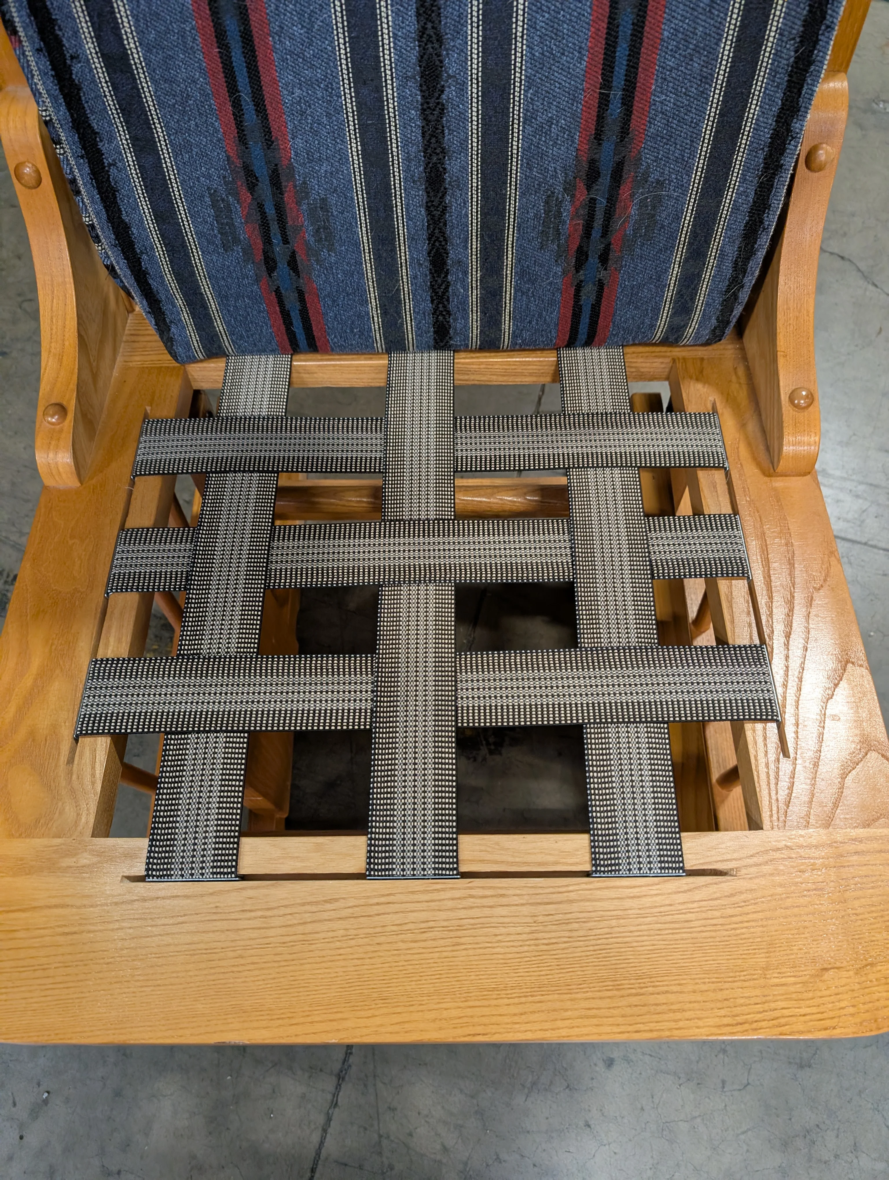 Southwestern Upholstered Wooden Glider Rocker Chair - Image 6
