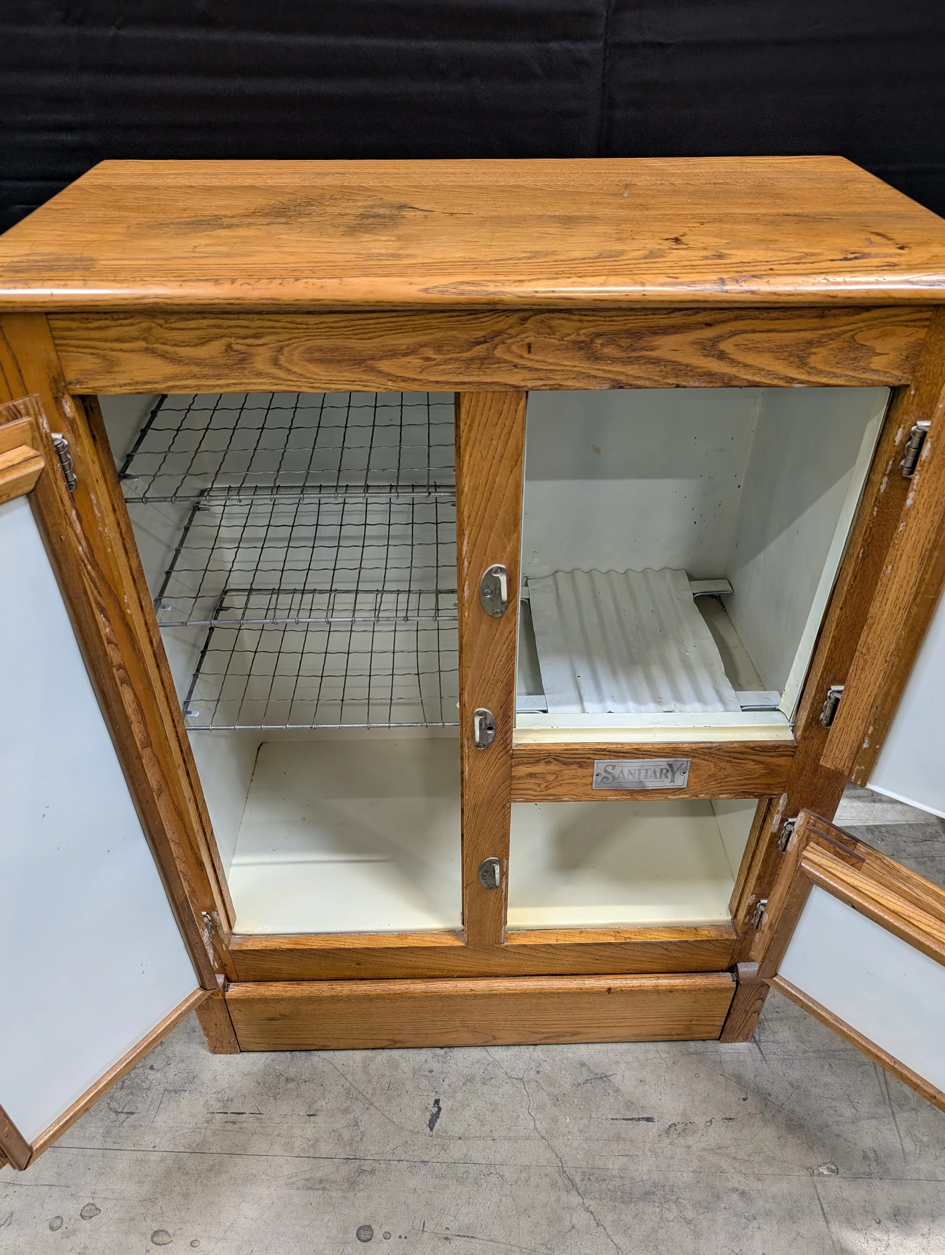 Vintage Oak Ice Box Cabinet - Image 2
