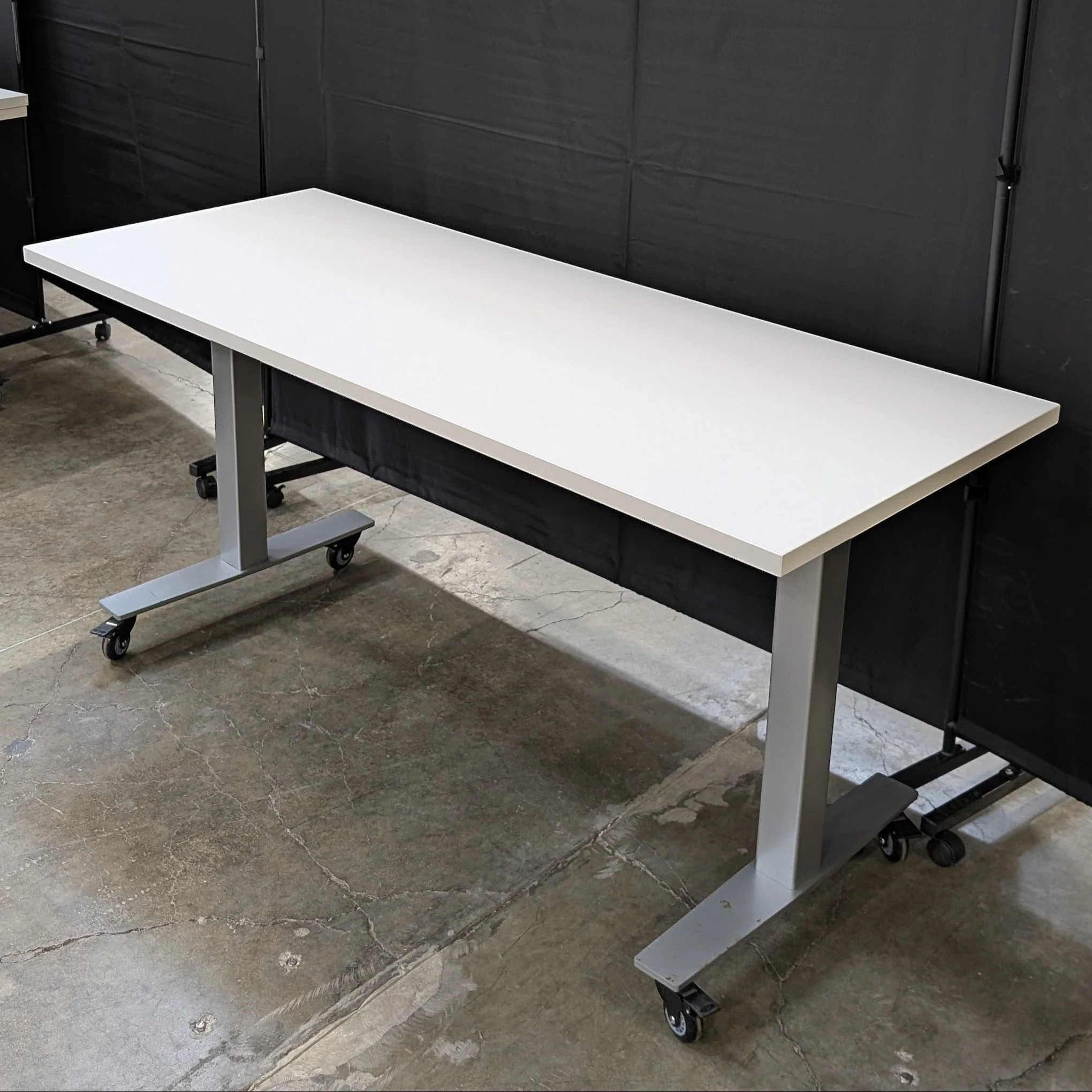 Sienna TL Modern White Top Table with Locking Casters - Image 3