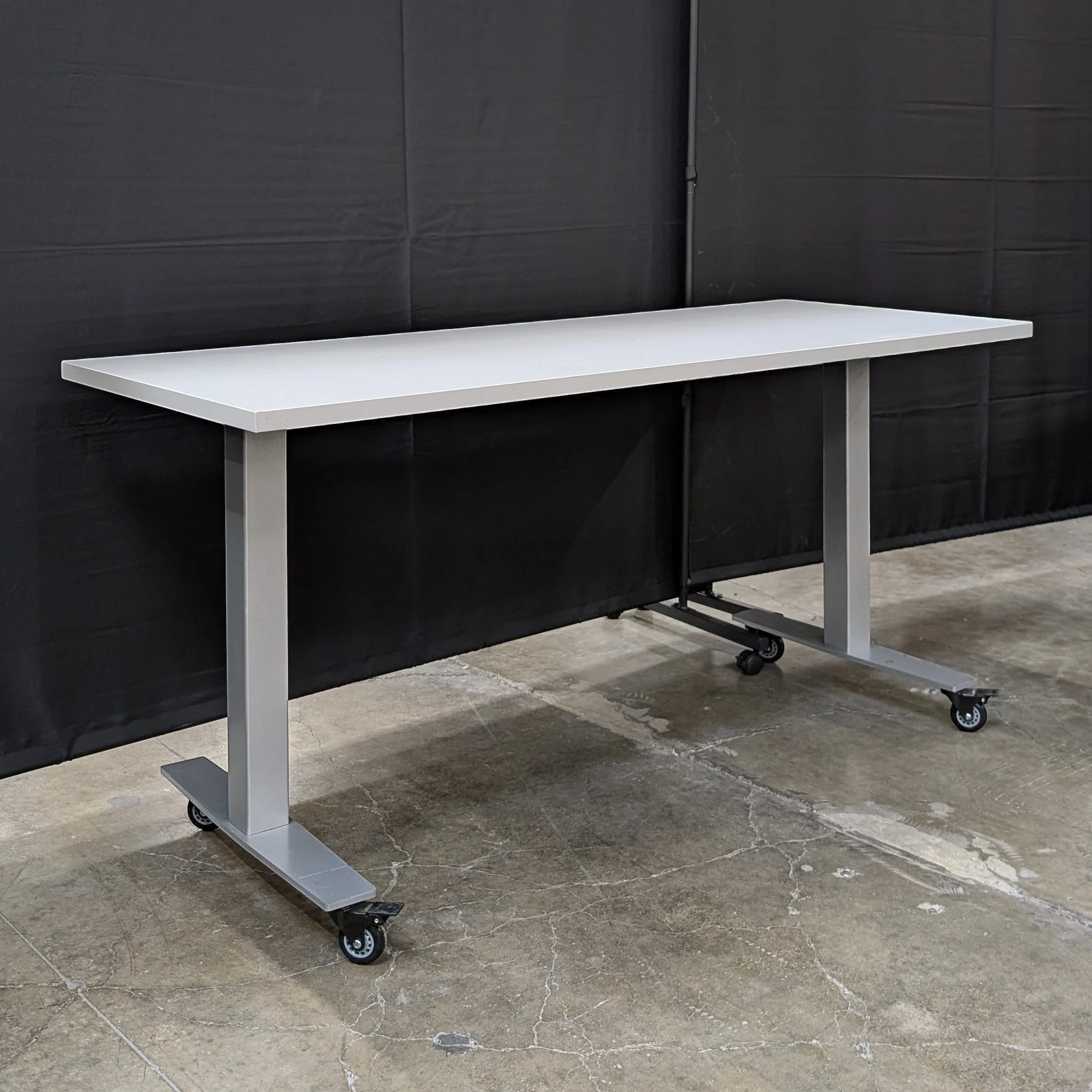 Sienna TL Modern White Top Table with Locking Casters - Image 9