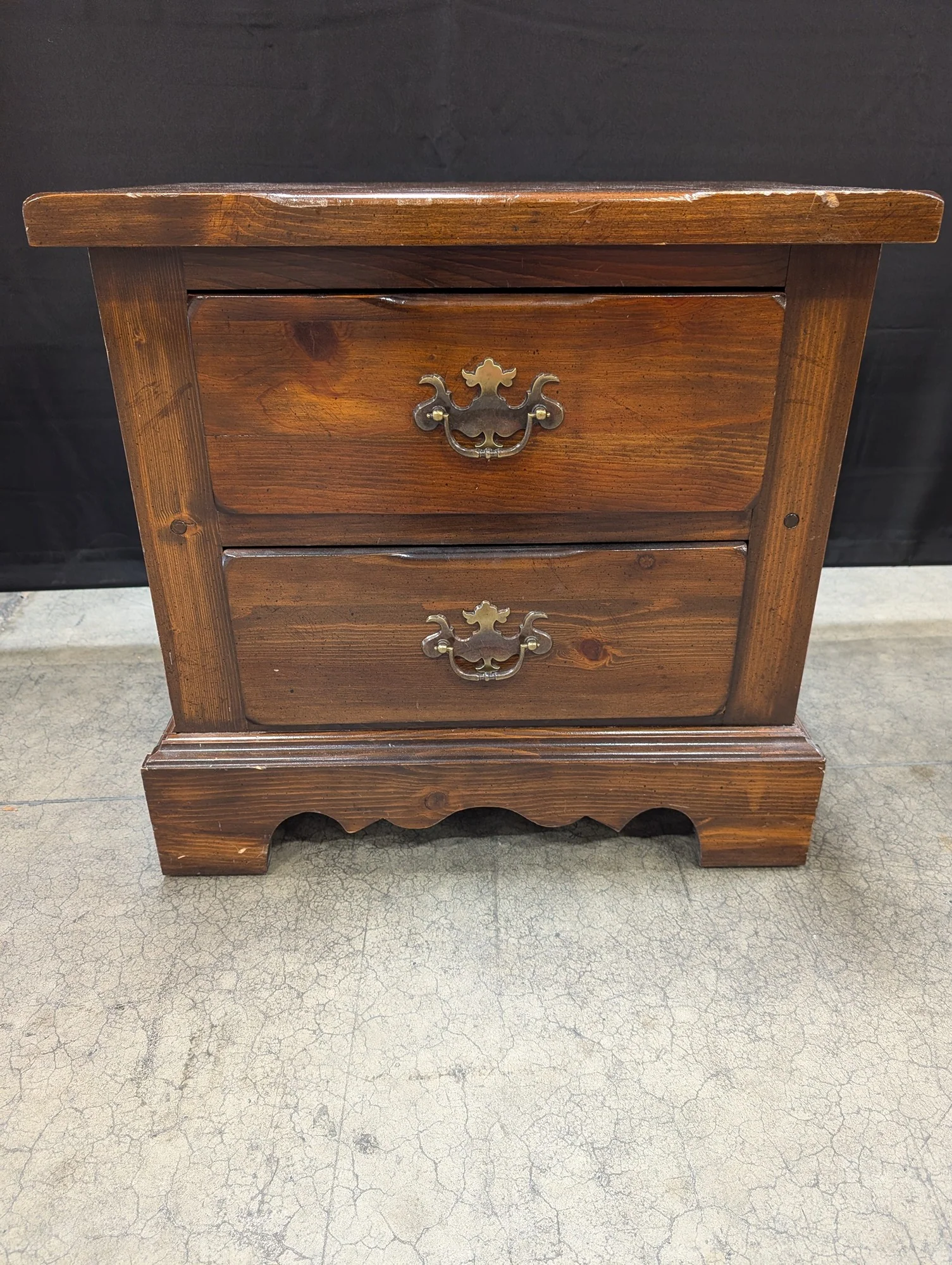 Open Hearth Rustic Wood Two-Drawer Nightstand - Image 2