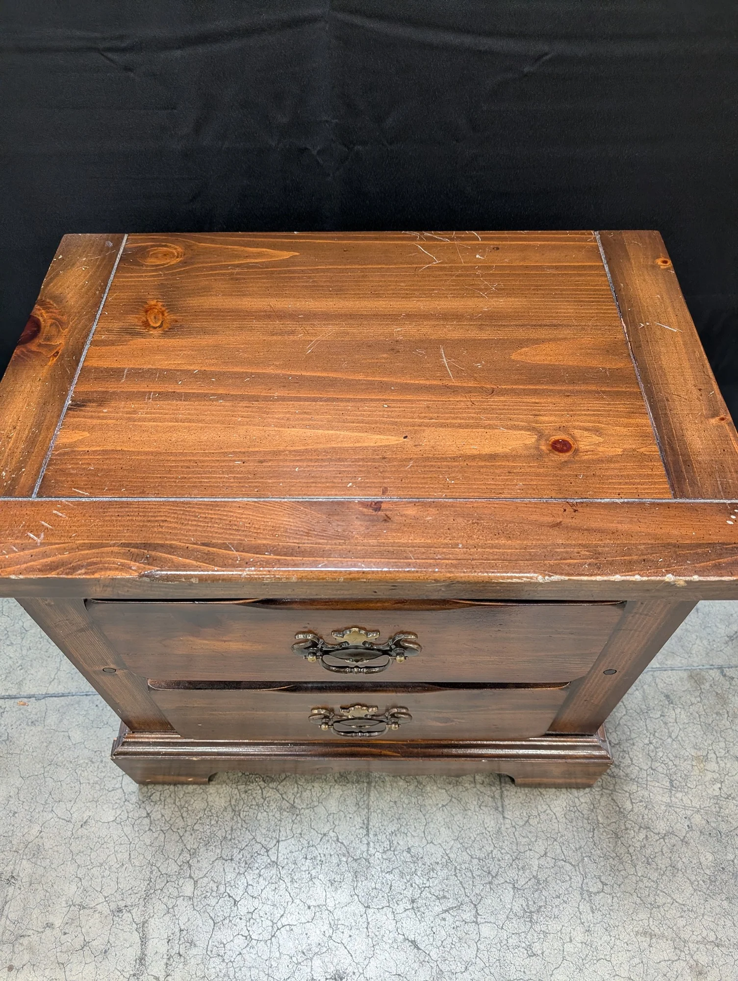 Open Hearth Rustic Wood Two-Drawer Nightstand - Image 3