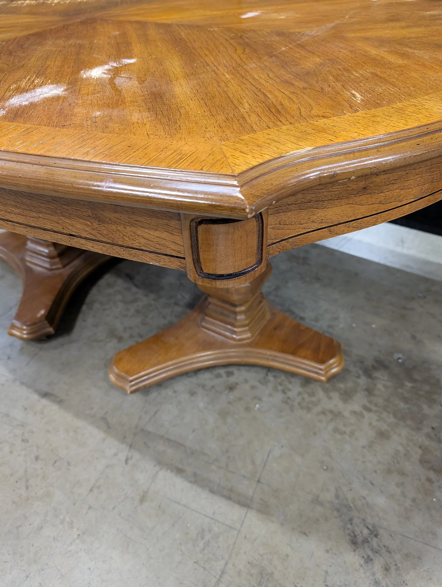 Classic Oval Wood Pedestal Dining Table - Image 3