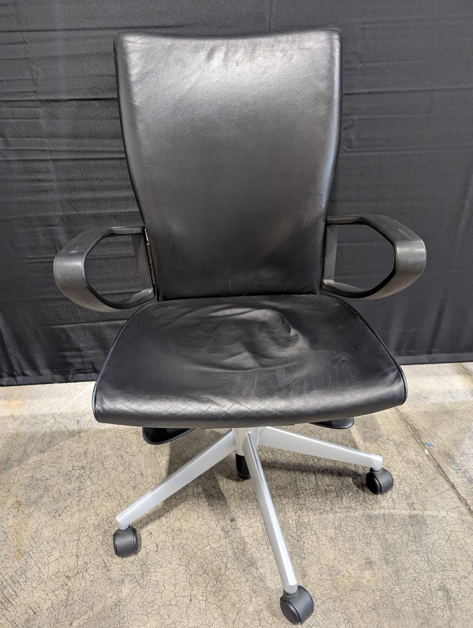 Haworth Black Leather Executive Task Chair
