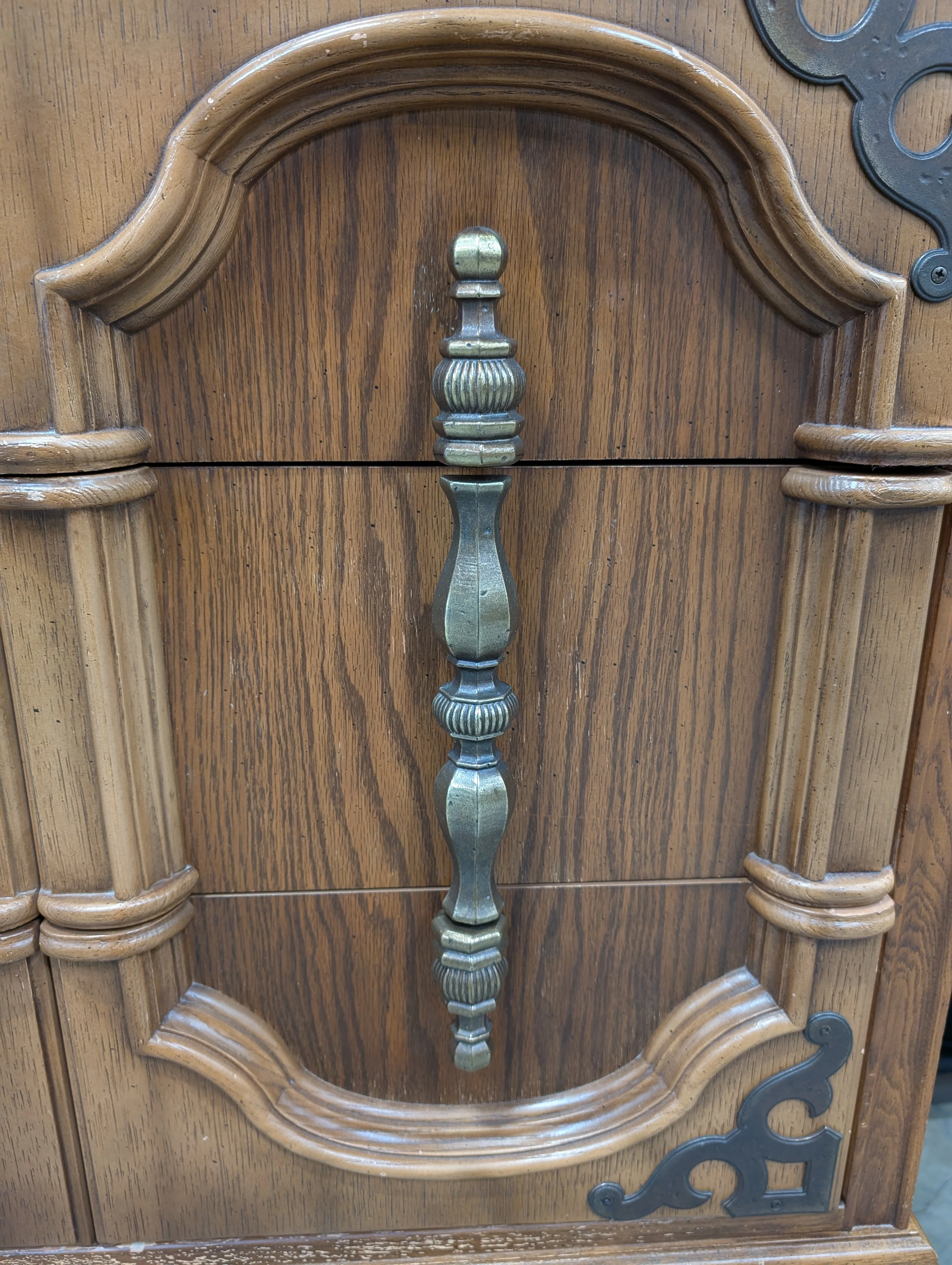 Bassett Furniture Armoire Drawers with Ornate Hardware - Image 2