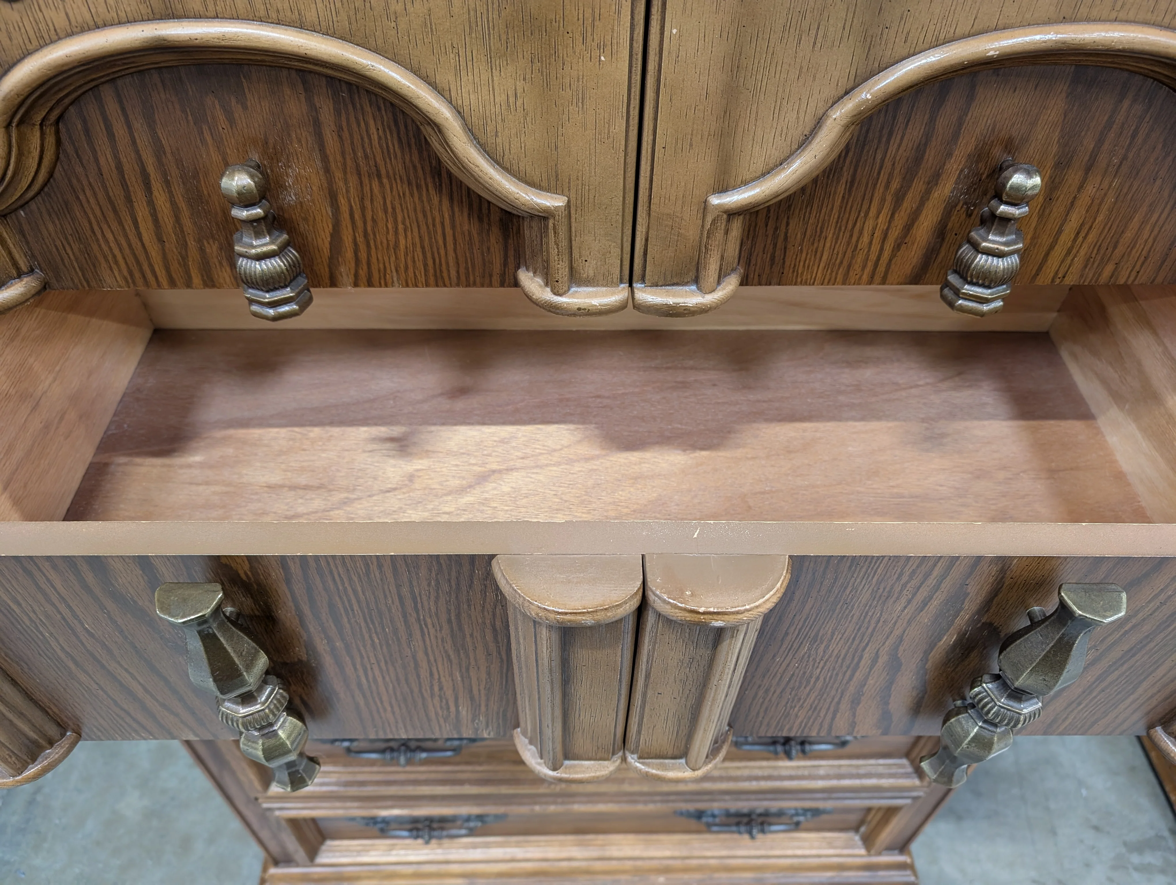 Bassett Furniture Armoire Drawers with Ornate Hardware - Image 4