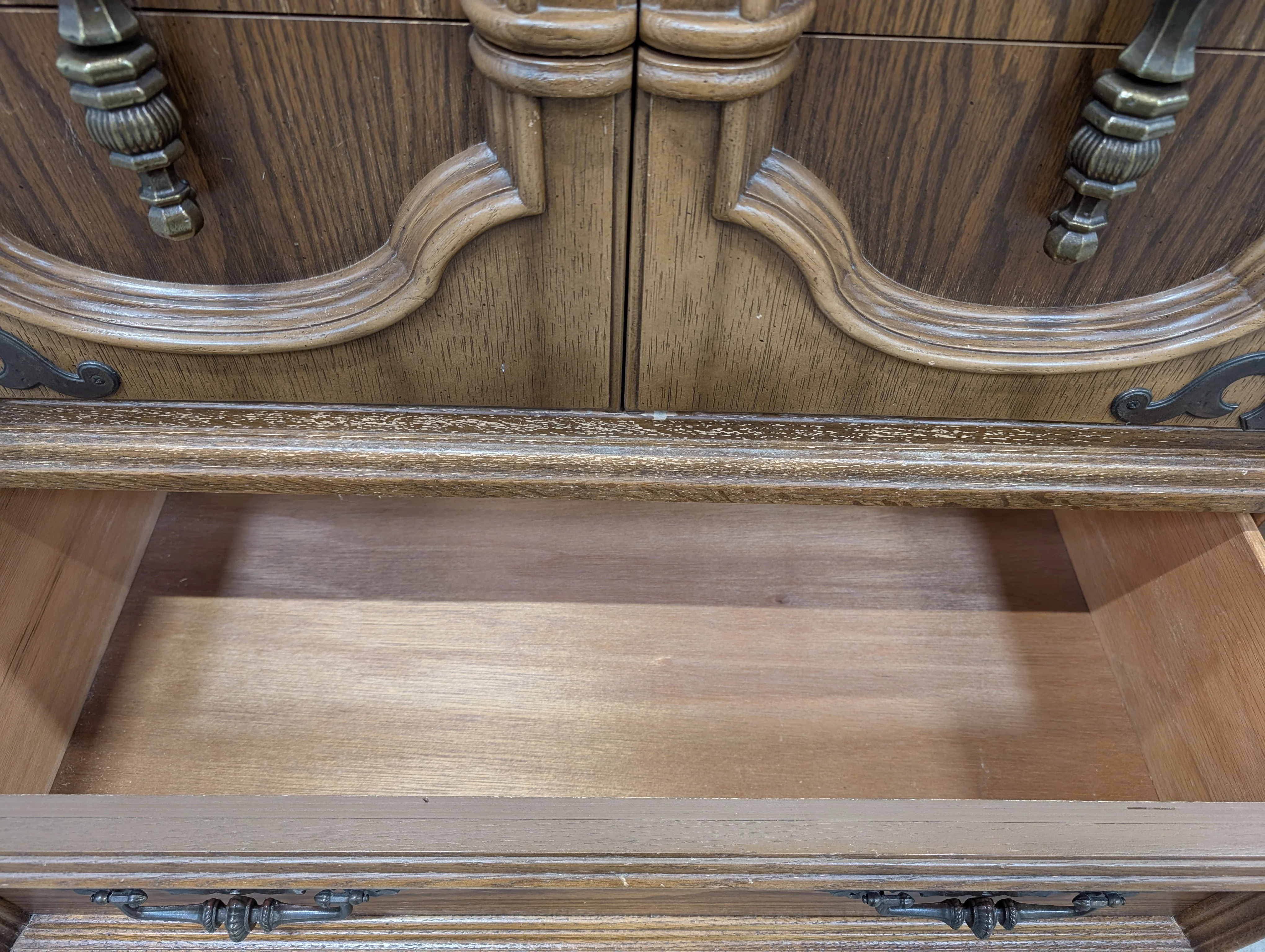 Bassett Furniture Armoire Drawers with Ornate Hardware - Image 5