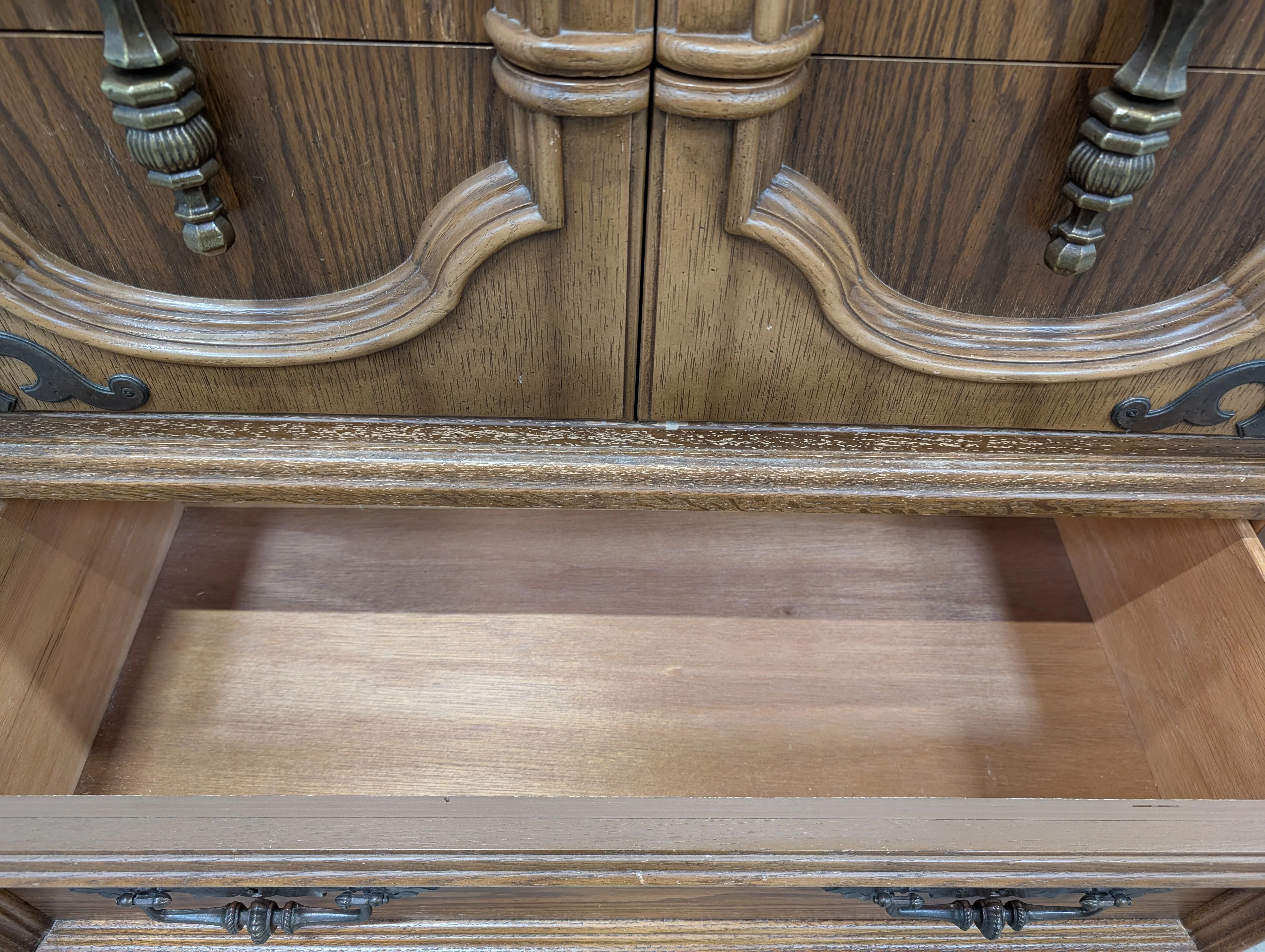 Bassett Furniture Armoire Drawers with Ornate Hardware - Image 6