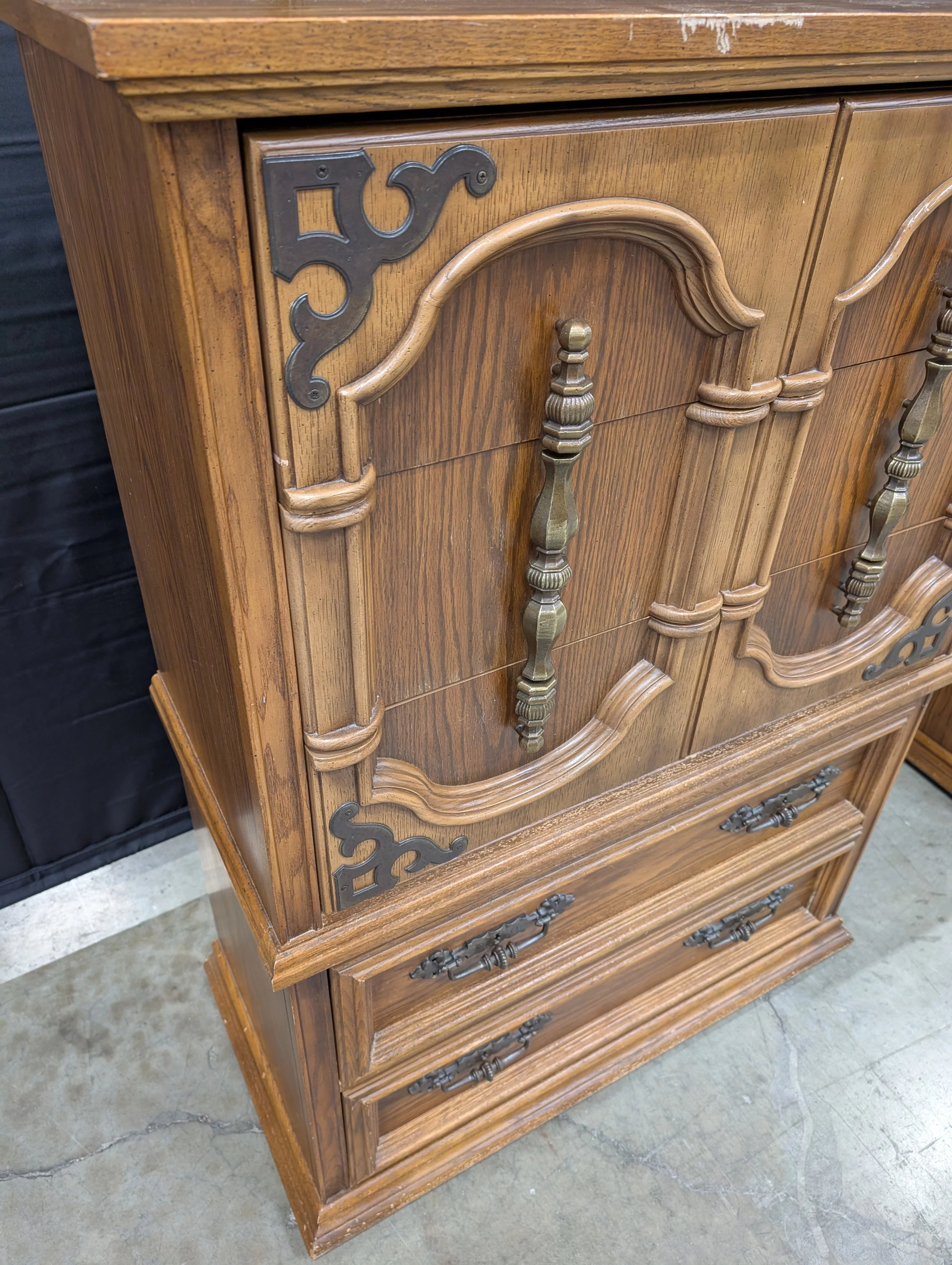 Bassett Furniture Armoire Drawers with Ornate Hardware - Image 7