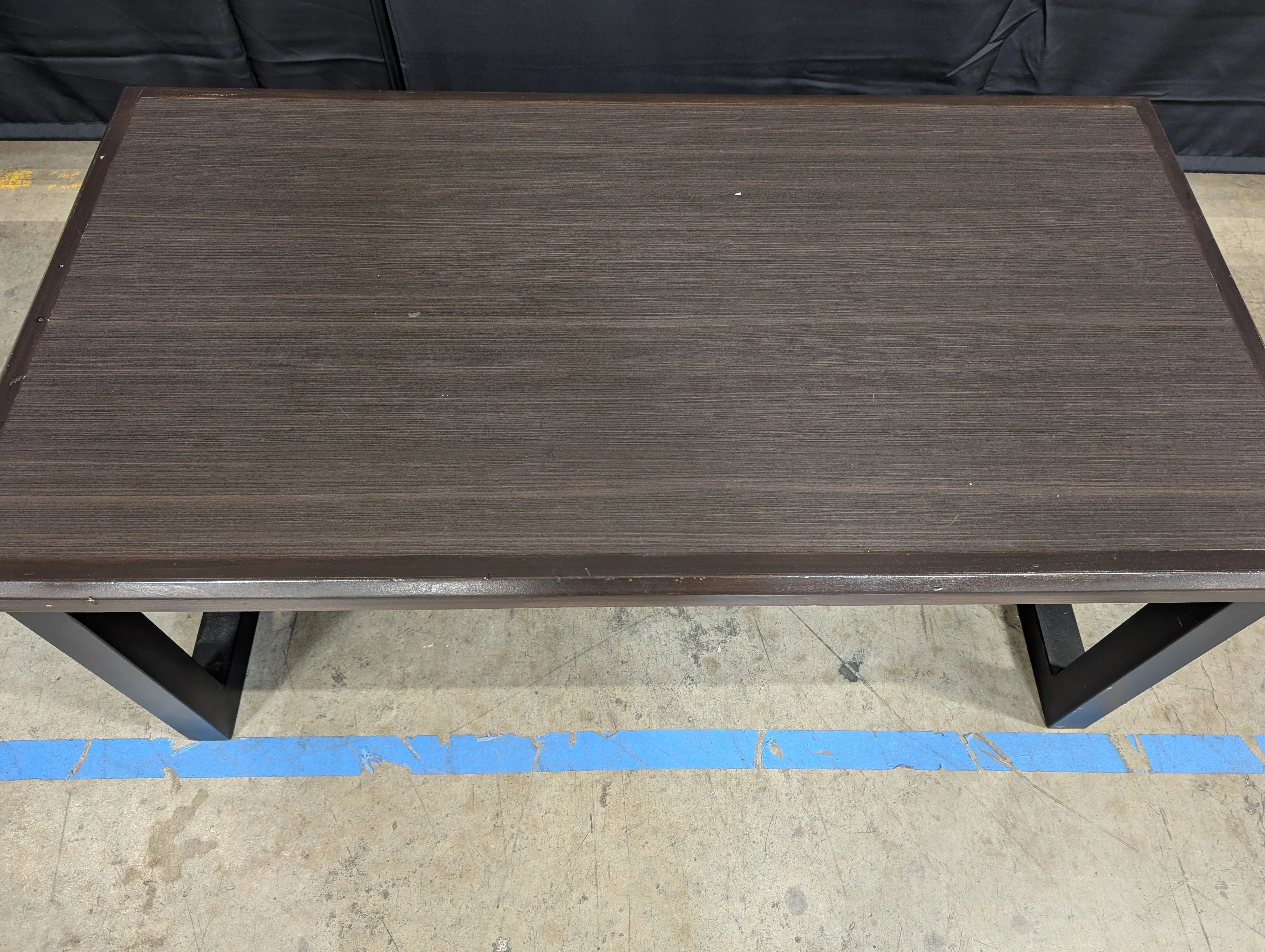 Contemporary Dark Brown Wood and Metal Coffee and End Table Set - Image 3