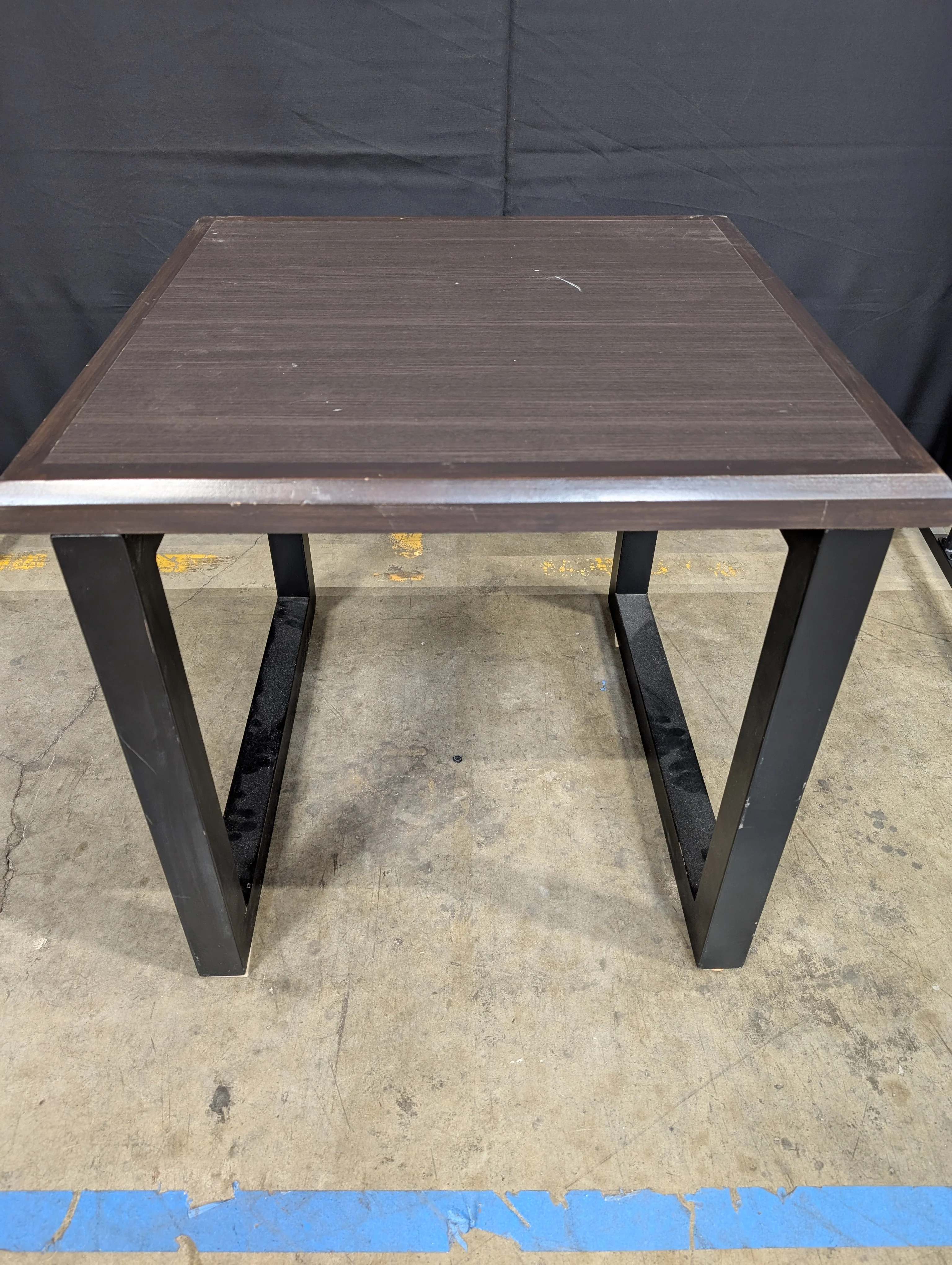 Contemporary Dark Wood Accent Side Table with V-Legs - Image 2
