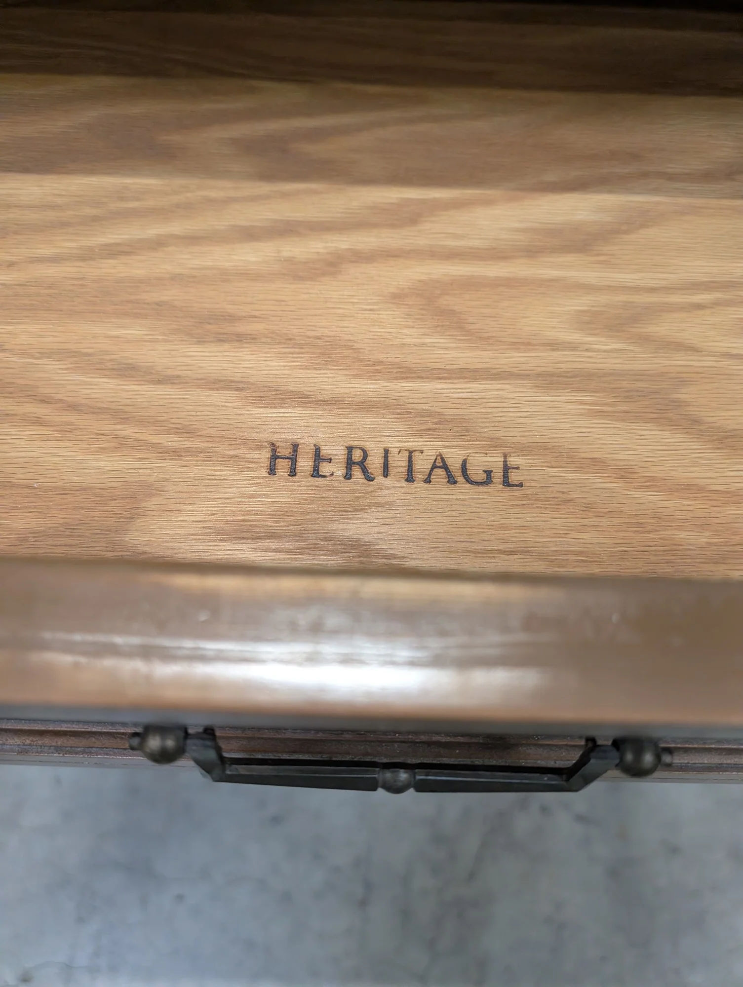 Heritage Stamped Hardwood Nightstand with Lower Shelf - Image 2