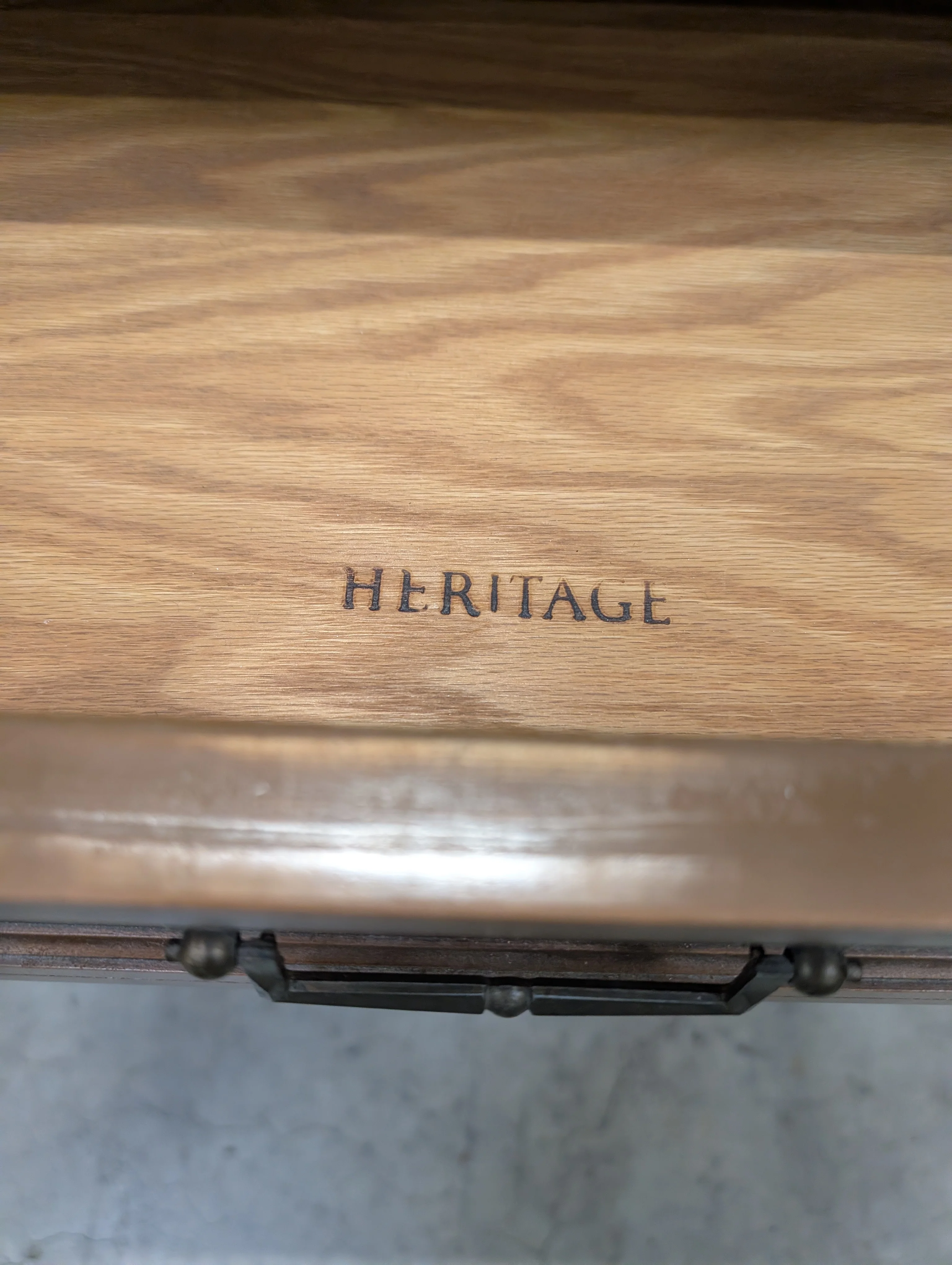 Heritage Stamped Hardwood Nightstand with Lower Shelf - Image 5