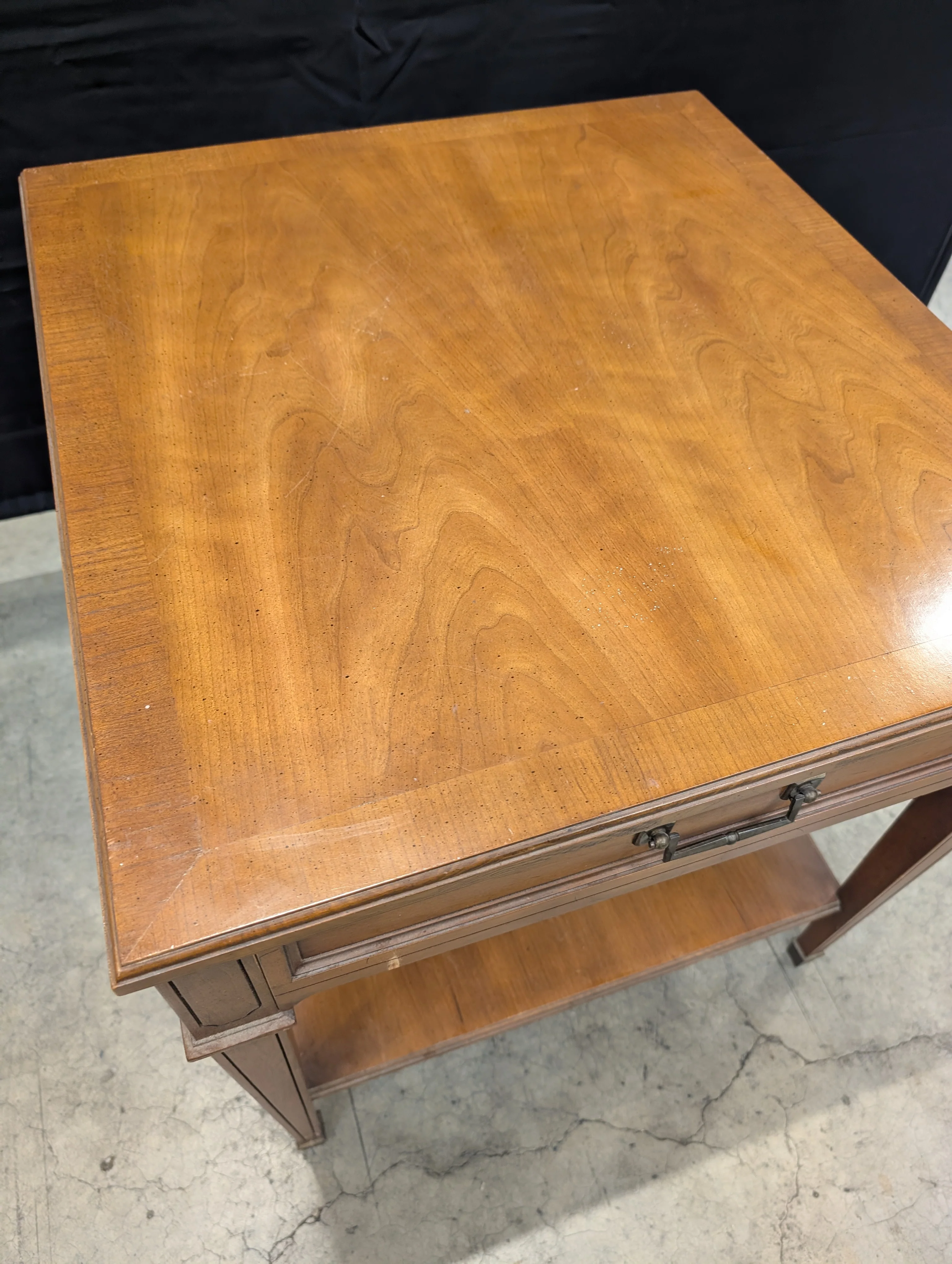 Heritage Stamped Hardwood Nightstand with Lower Shelf - Image 6