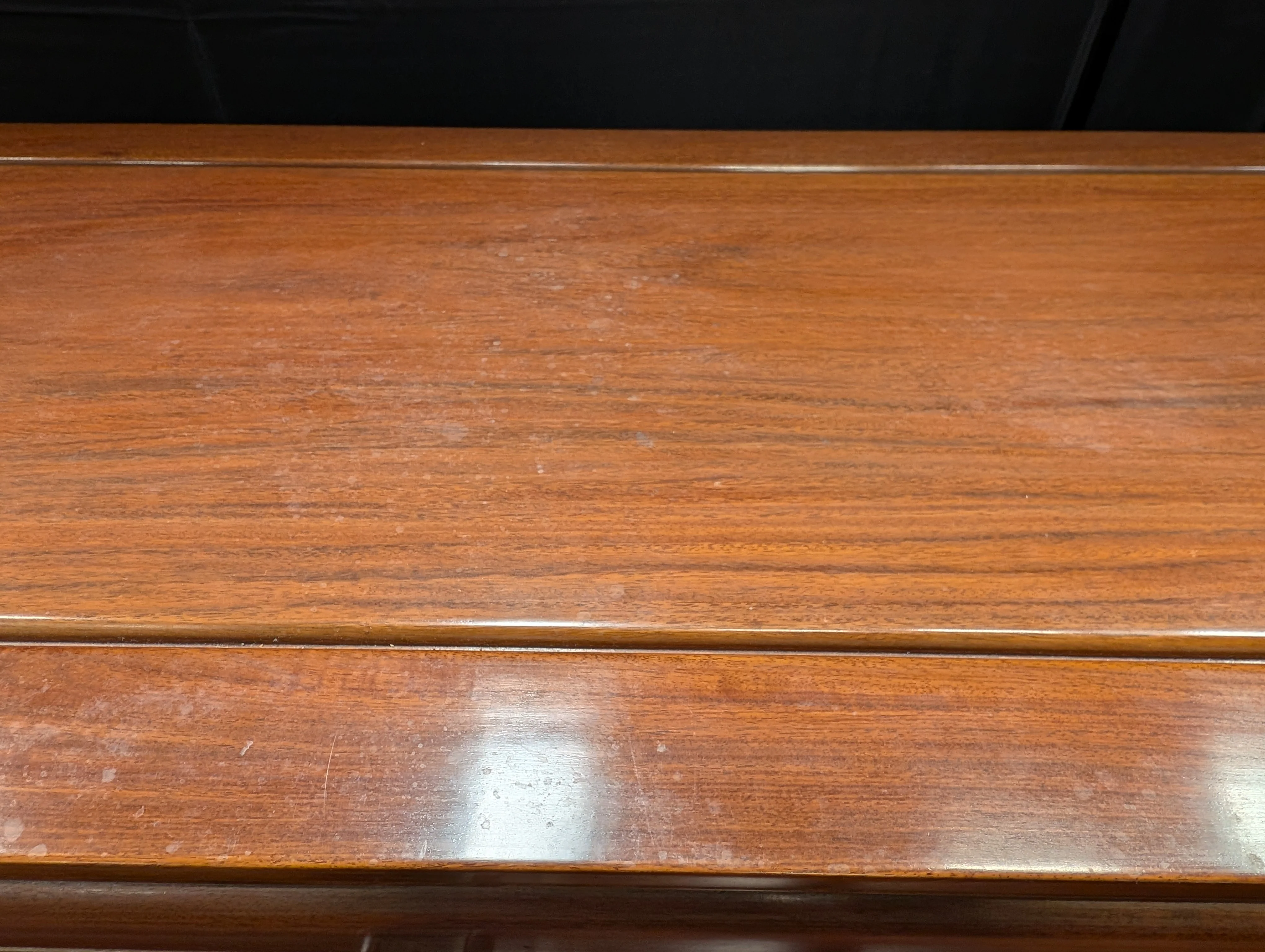 Rich Toned Wooden Sideboard with Carved Accents - Image 8
