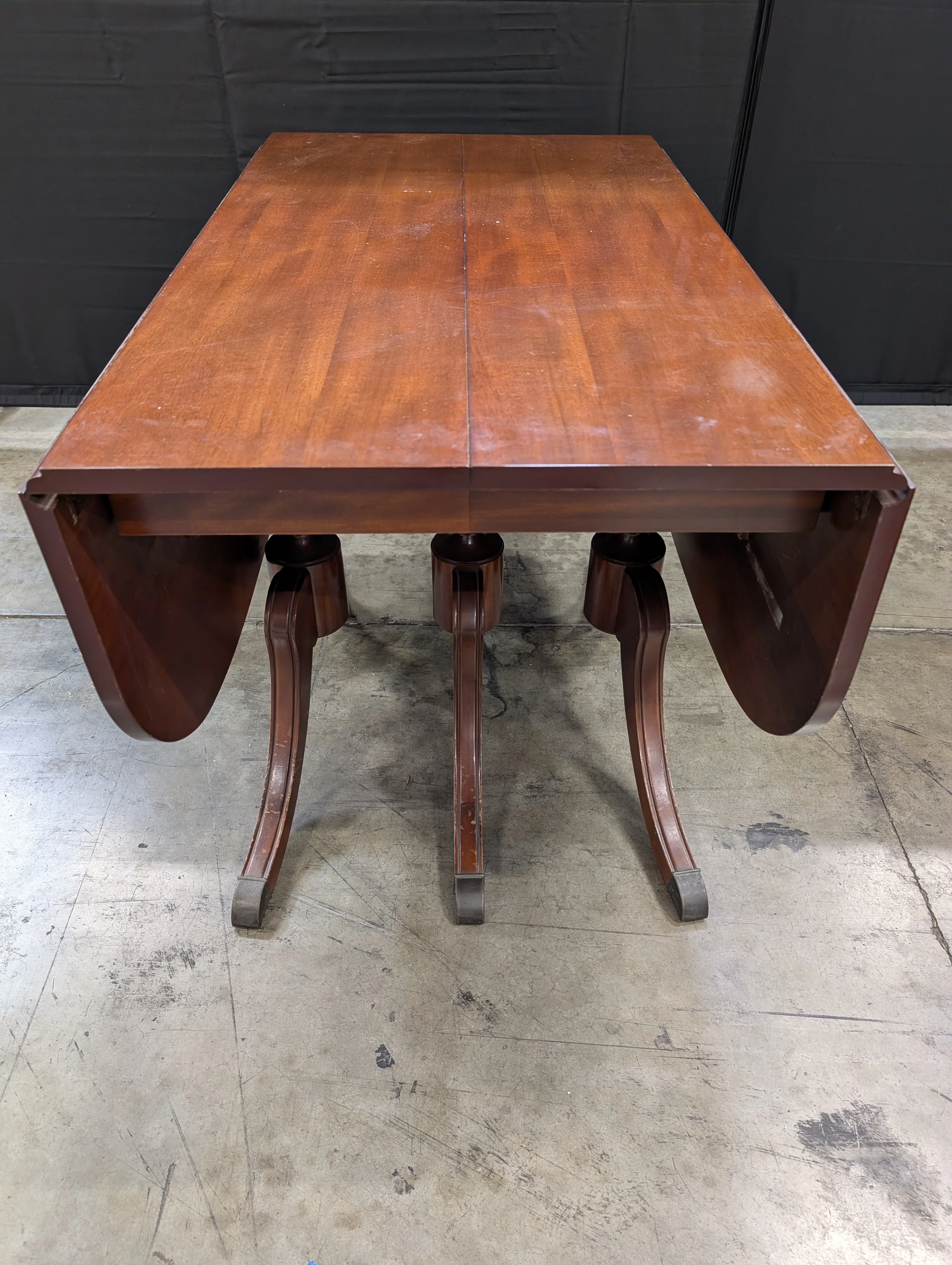 Classic Brown Wood Drop-Leaf Dining Table - Image 2