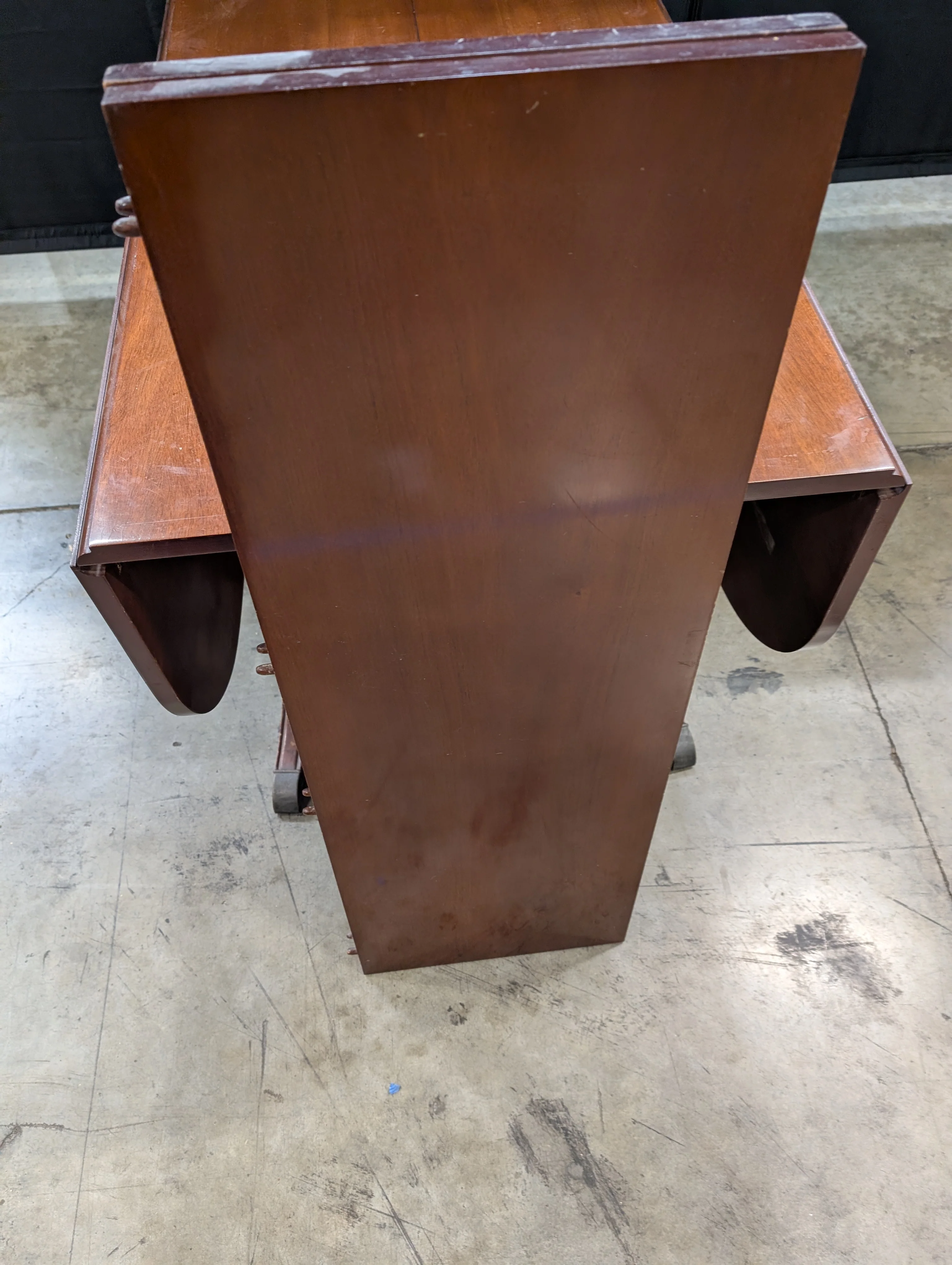 Classic Brown Wood Drop-Leaf Dining Table - Image 5