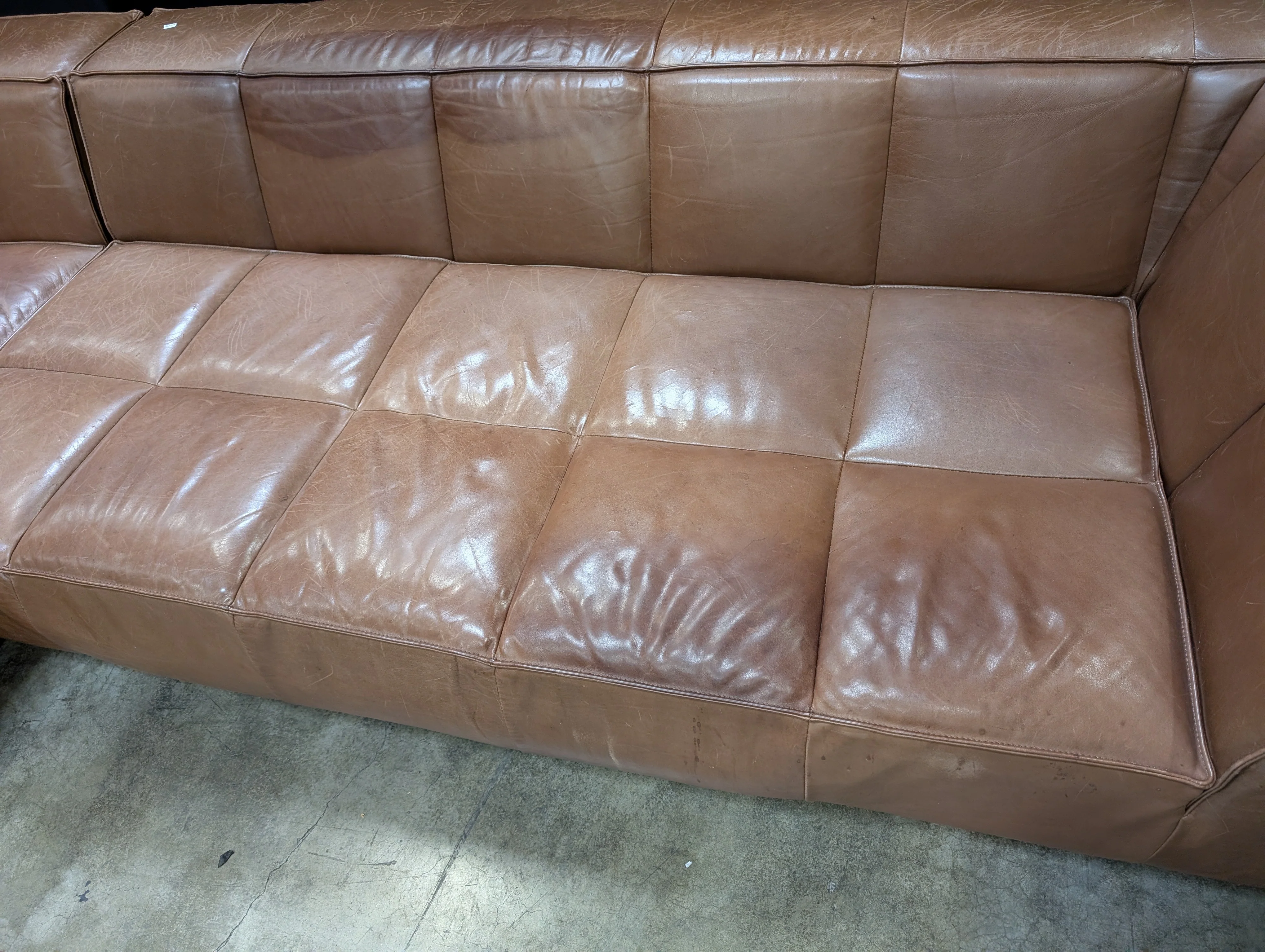 BoConcept Brown Leather Sectional Sofa with Chaise - Image 10
