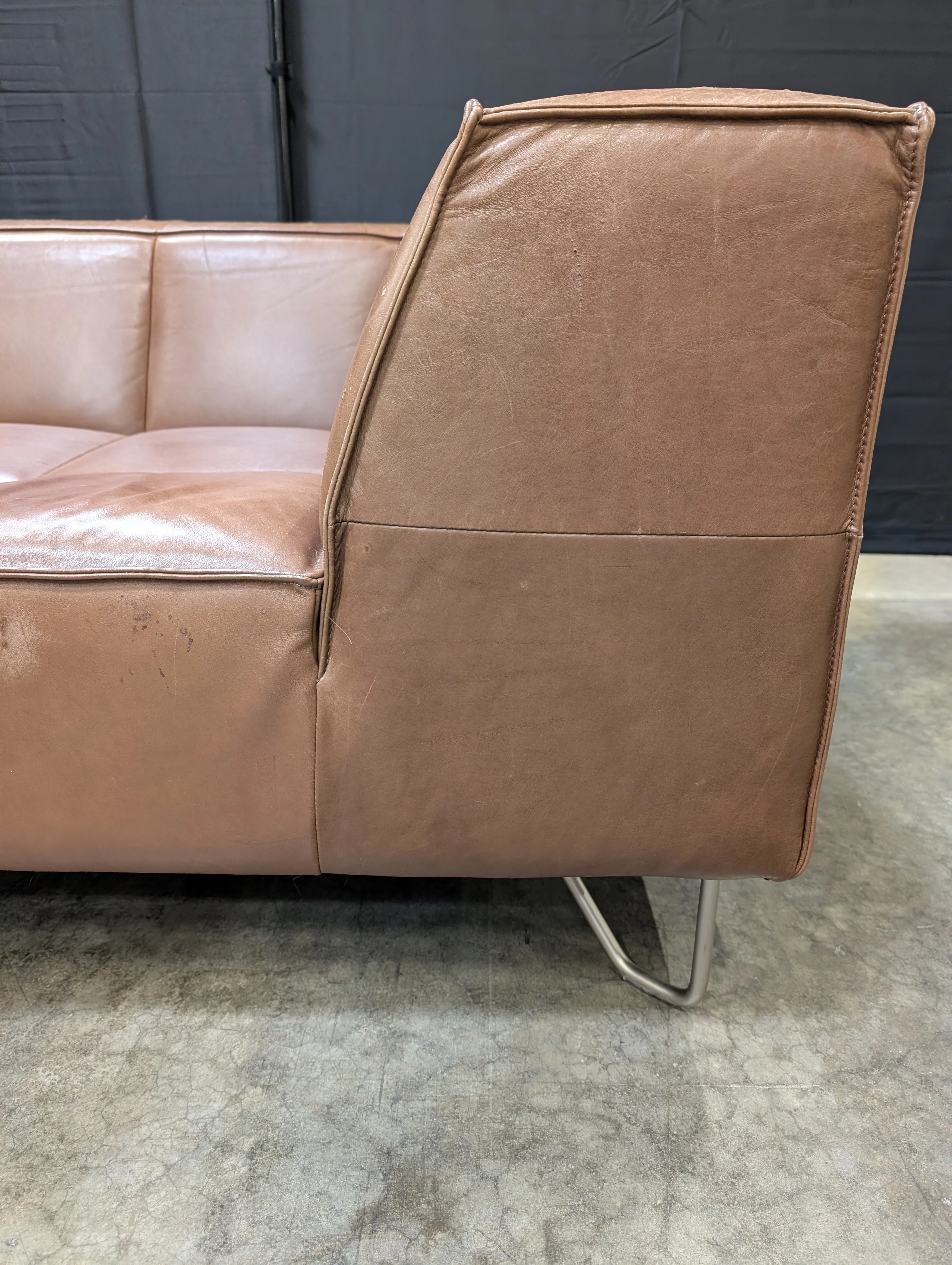 BoConcept Brown Leather Sectional Sofa with Chaise - Image 12