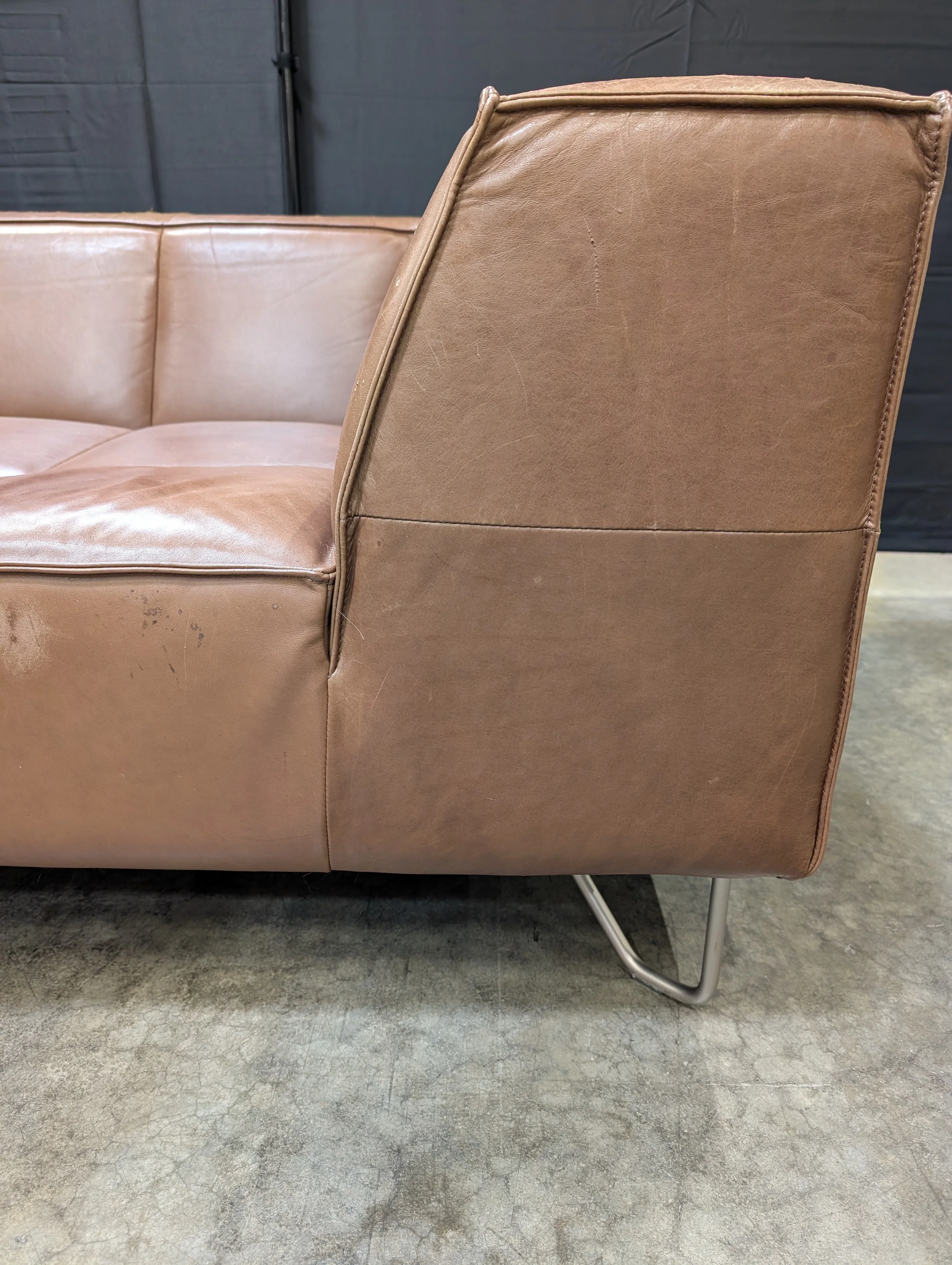 BoConcept Brown Leather Sectional Sofa with Chaise - Image 13