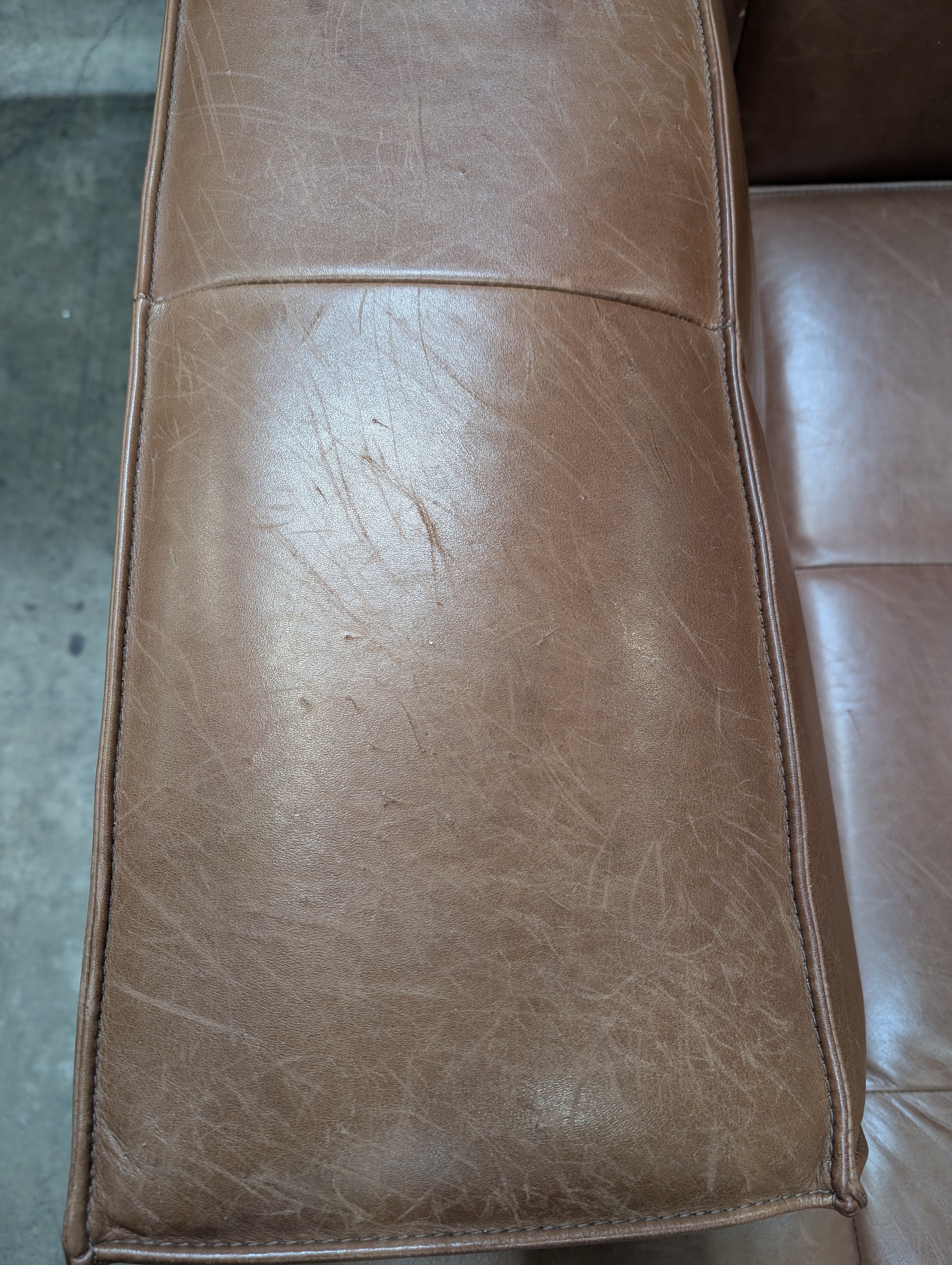 BoConcept Brown Leather Sectional Sofa with Chaise - Image 5