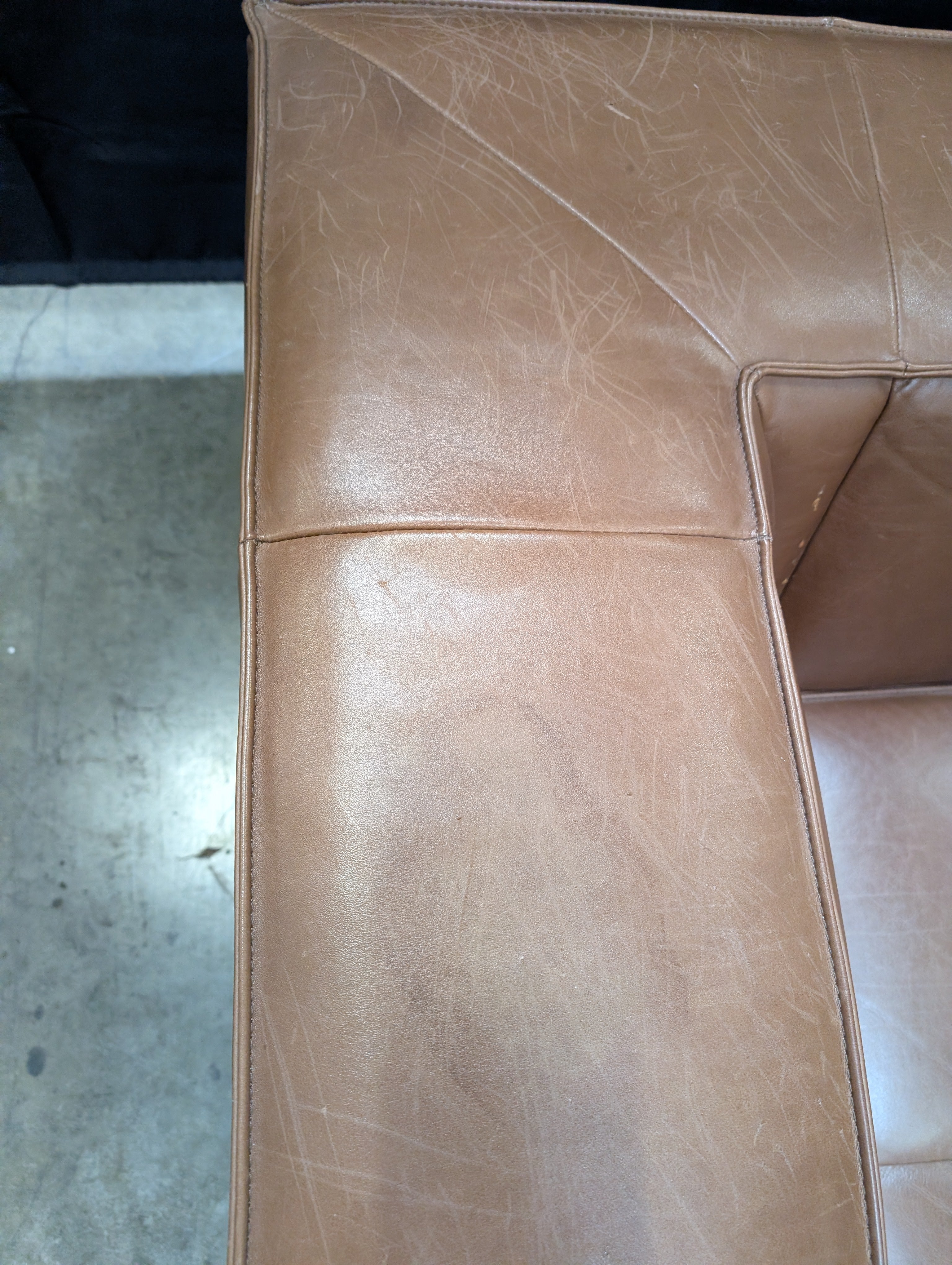 BoConcept Brown Leather Sectional Sofa with Chaise - Image 7
