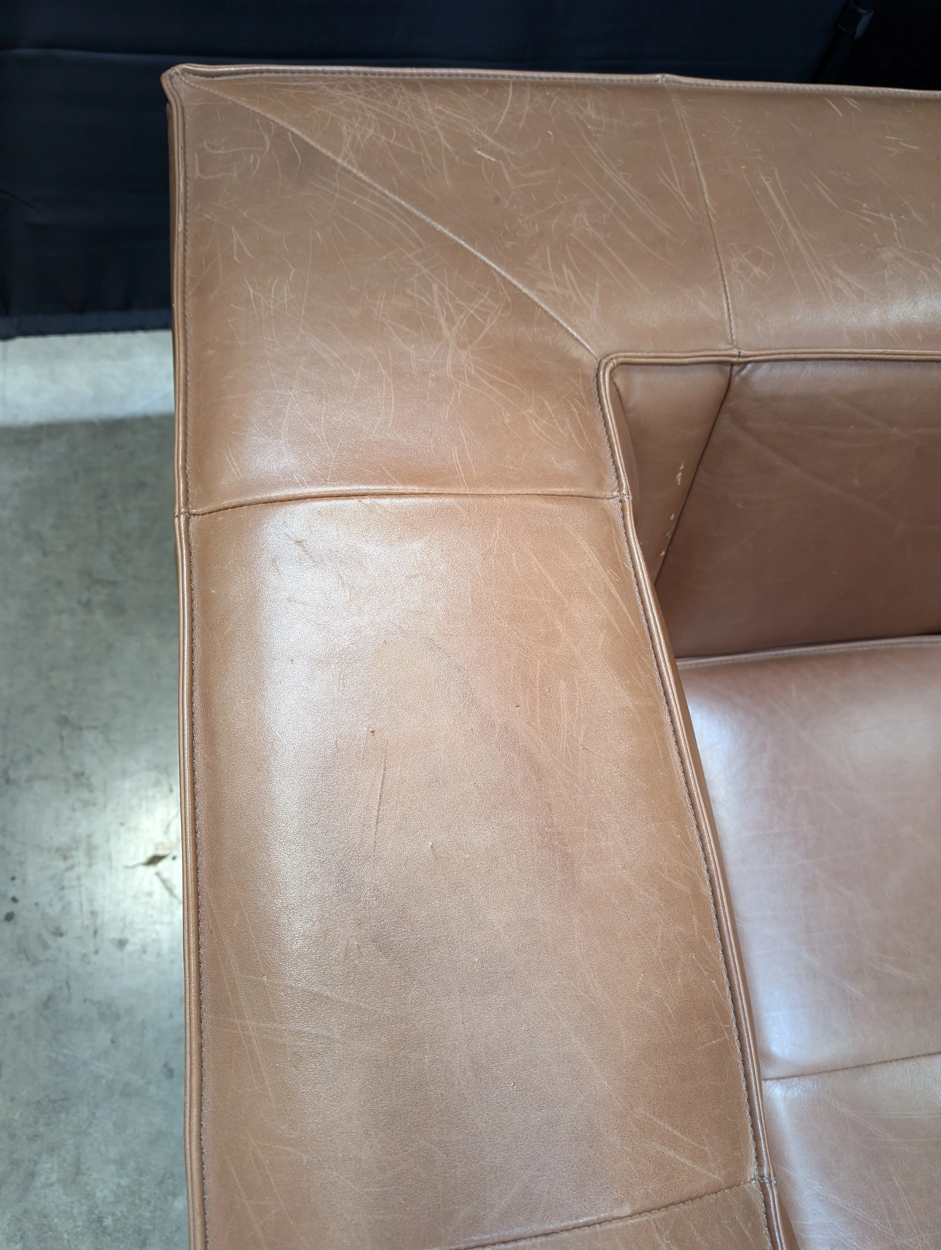 BoConcept Brown Leather Sectional Sofa with Chaise - Image 8