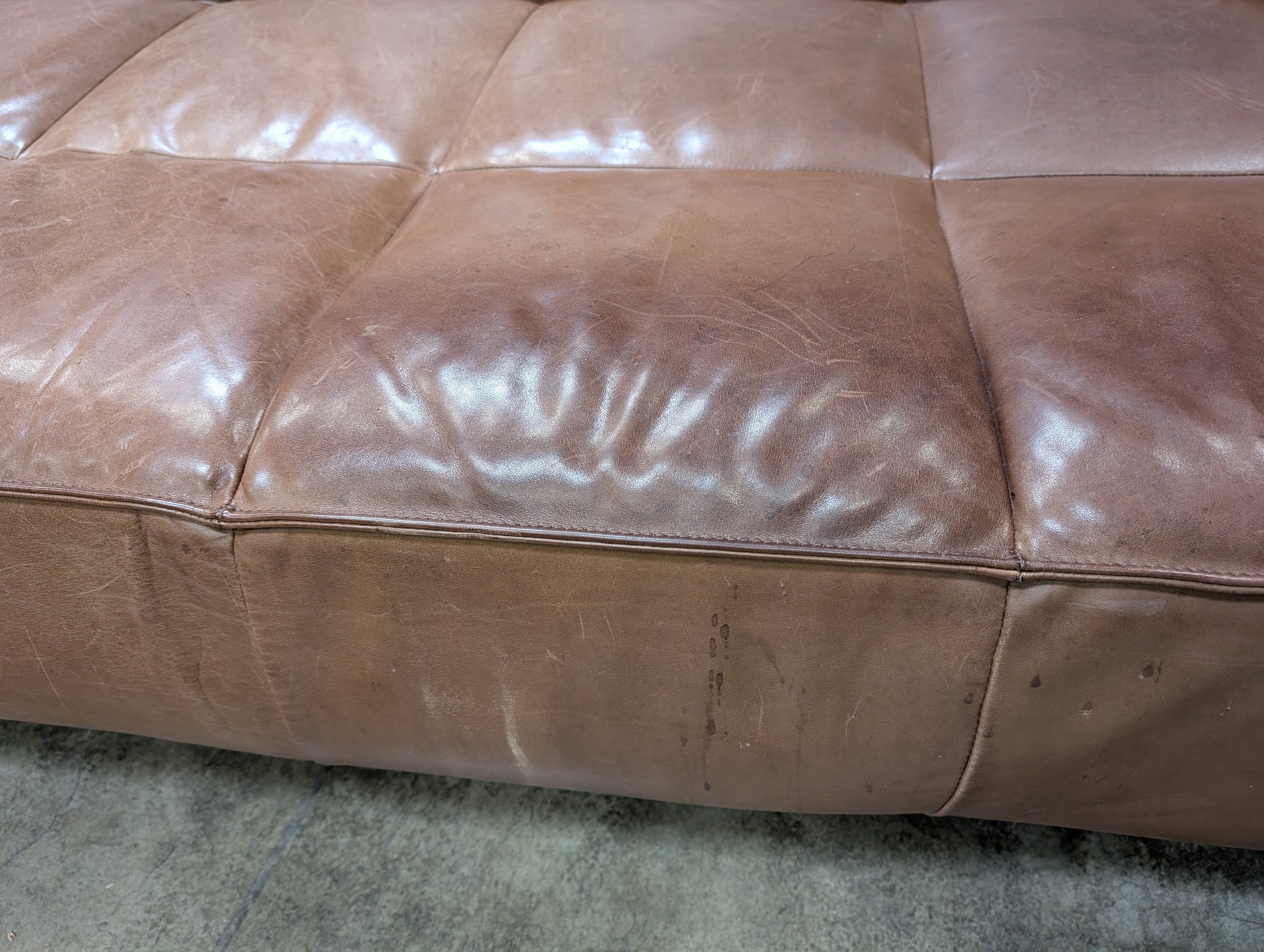 BoConcept Brown Leather Sectional Sofa with Chaise - Image 9