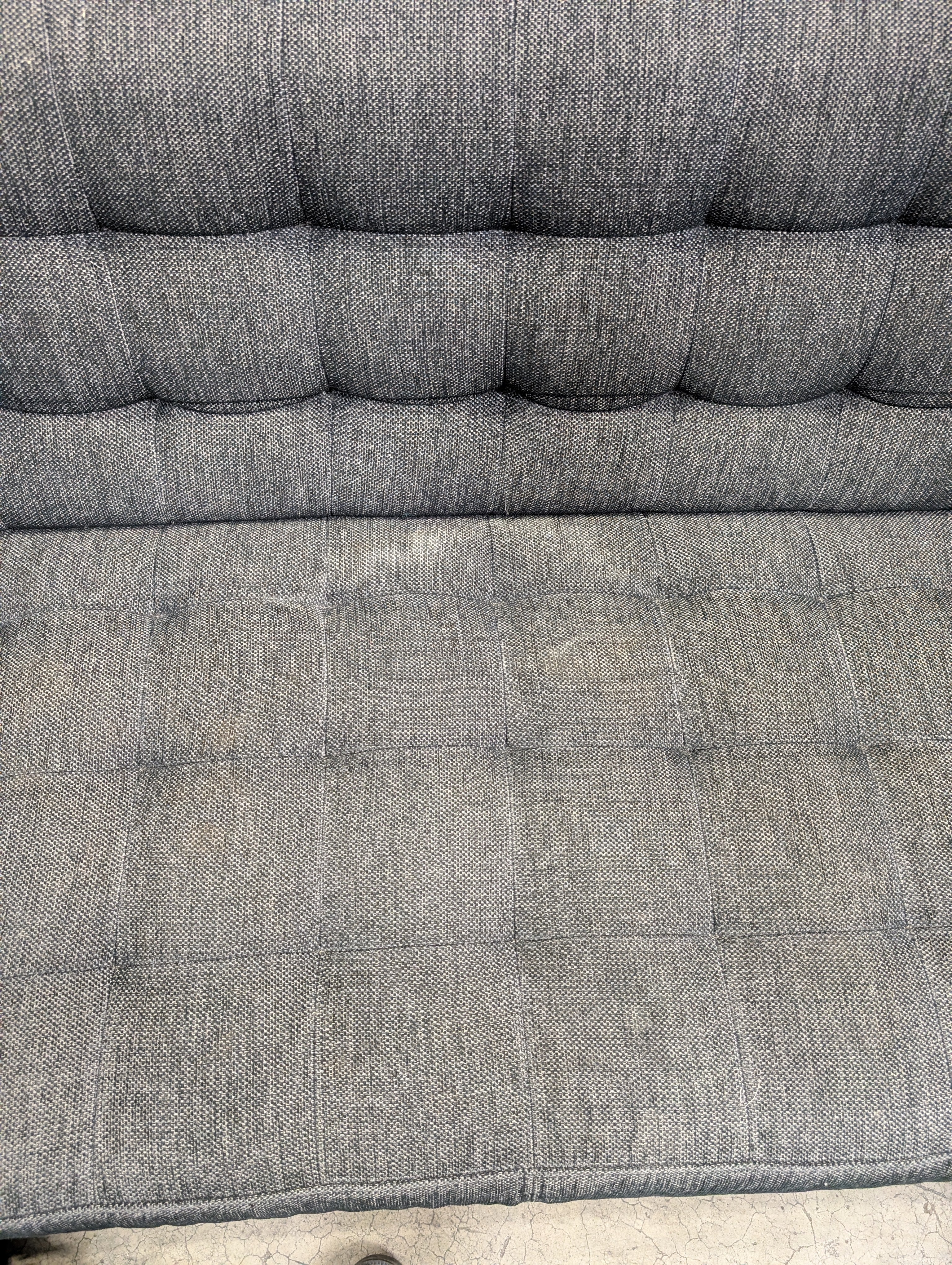 Used Dark Grey Tufted Fabric Loveseat Sofa - Image 7