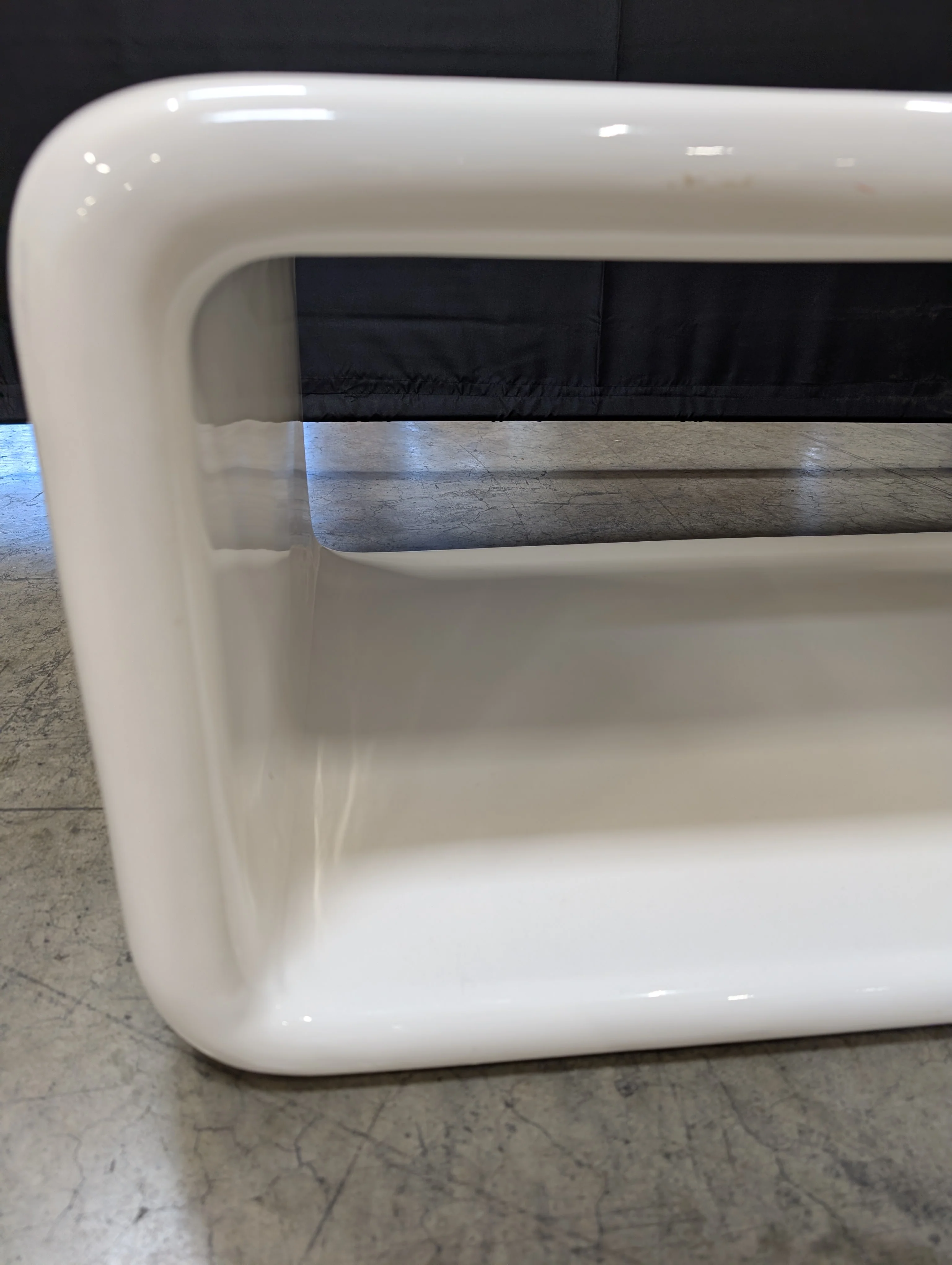 Modern White Glossy Rectangular Coffee Table - Image 2