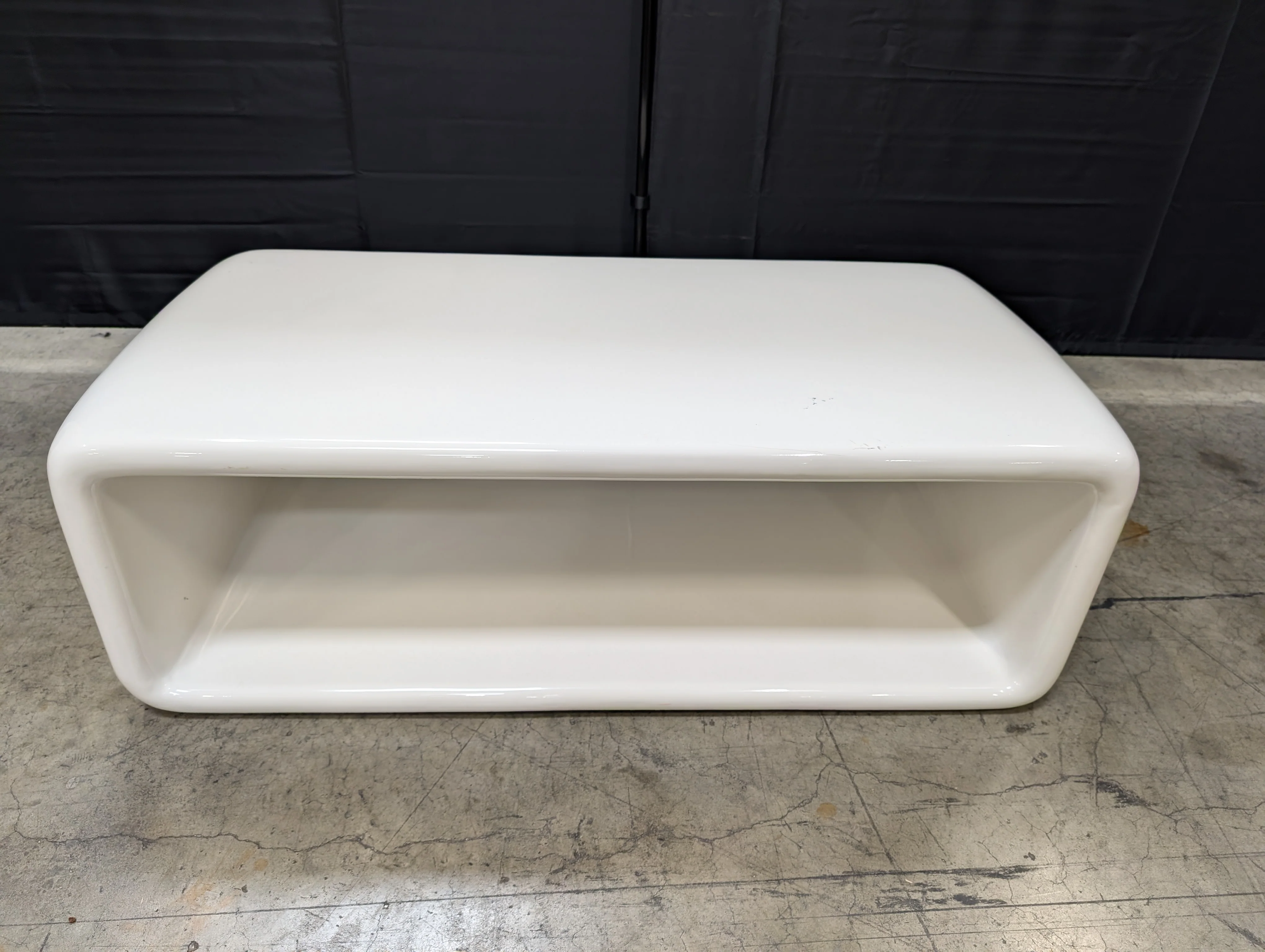 Modern White Glossy Rectangular Coffee Table - Image 5
