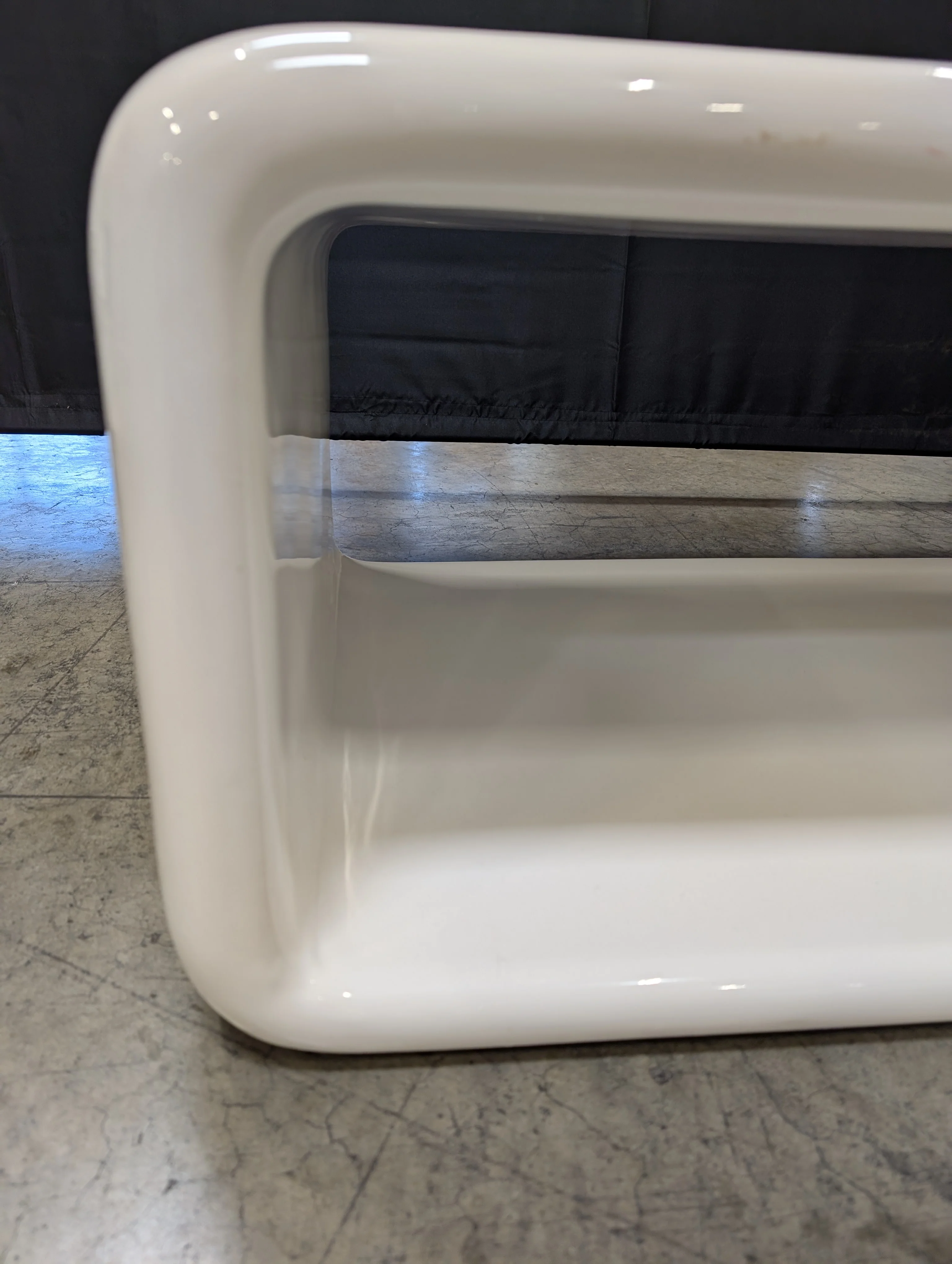 Modern White Glossy Rectangular Coffee Table - Image 6