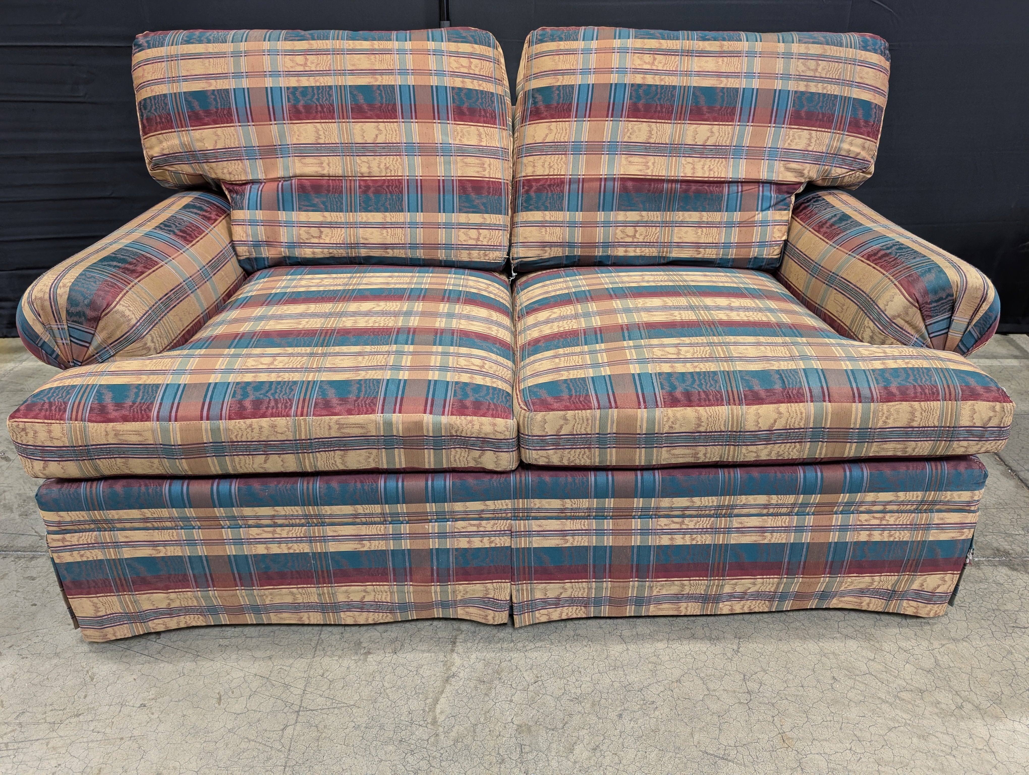 Ethan Allen Plaid Loveseat - Image 6