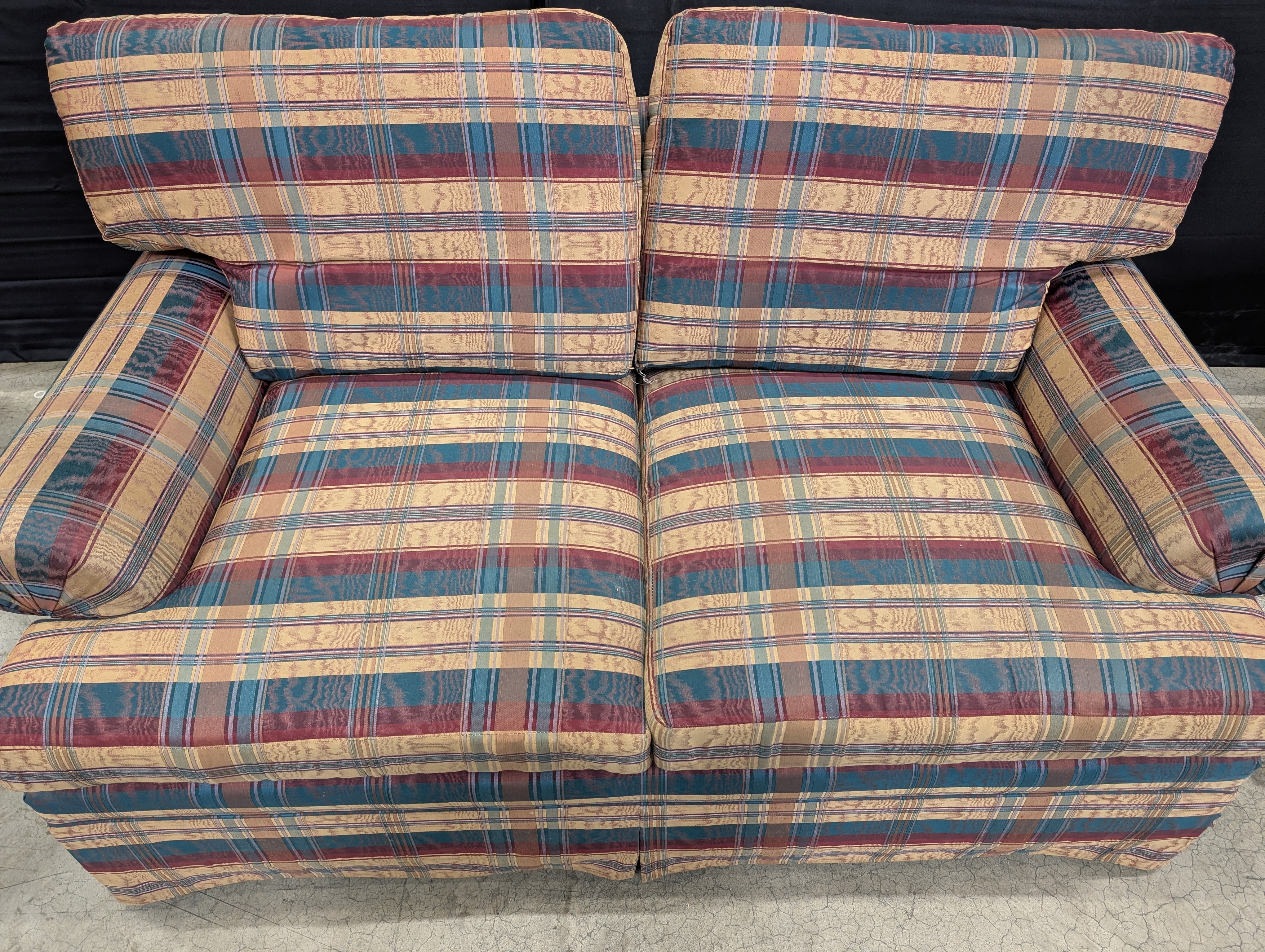 Ethan Allen Plaid Loveseat - Image 8