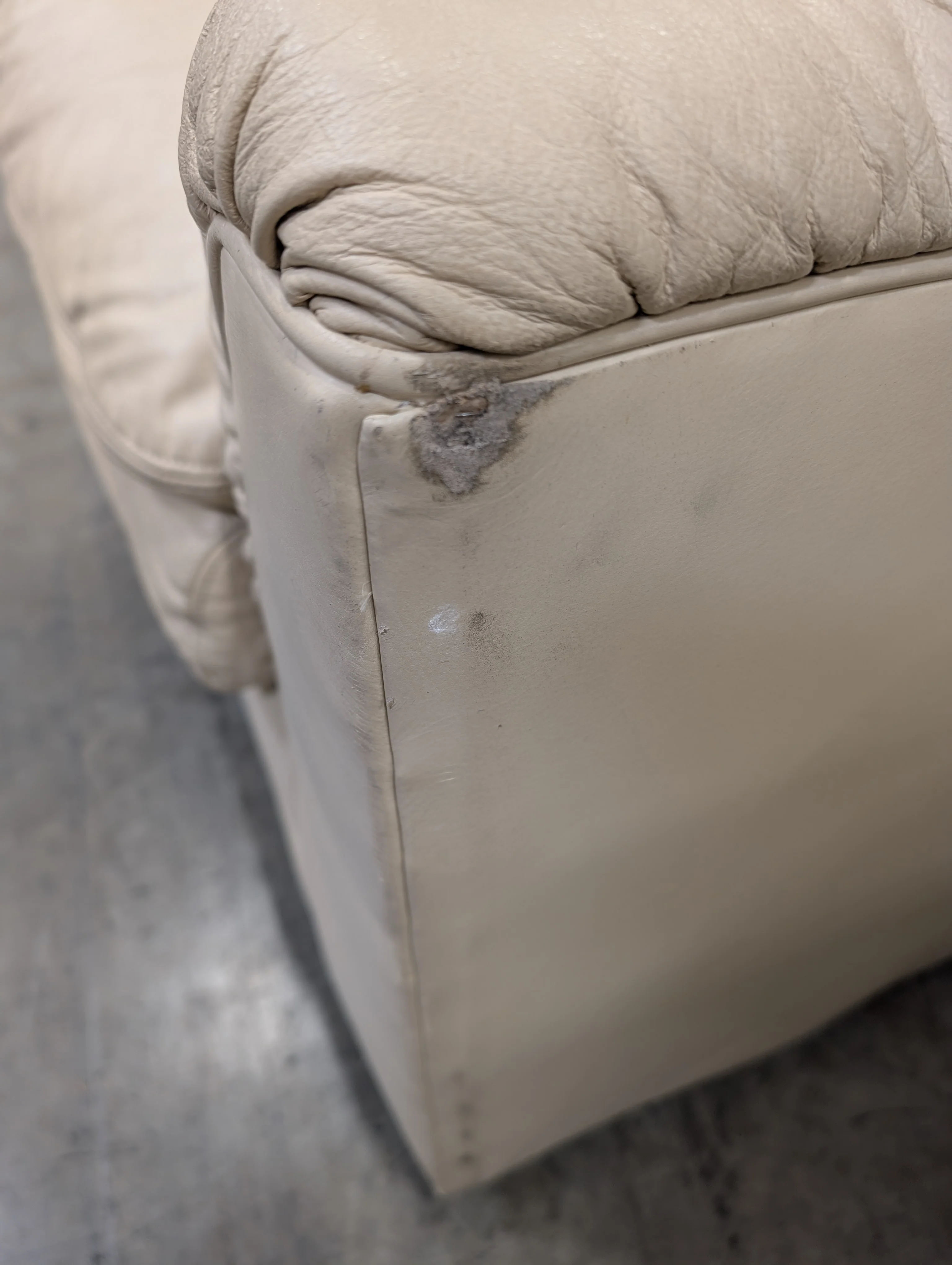 Emerson Leather Cream Sofa - Image 10