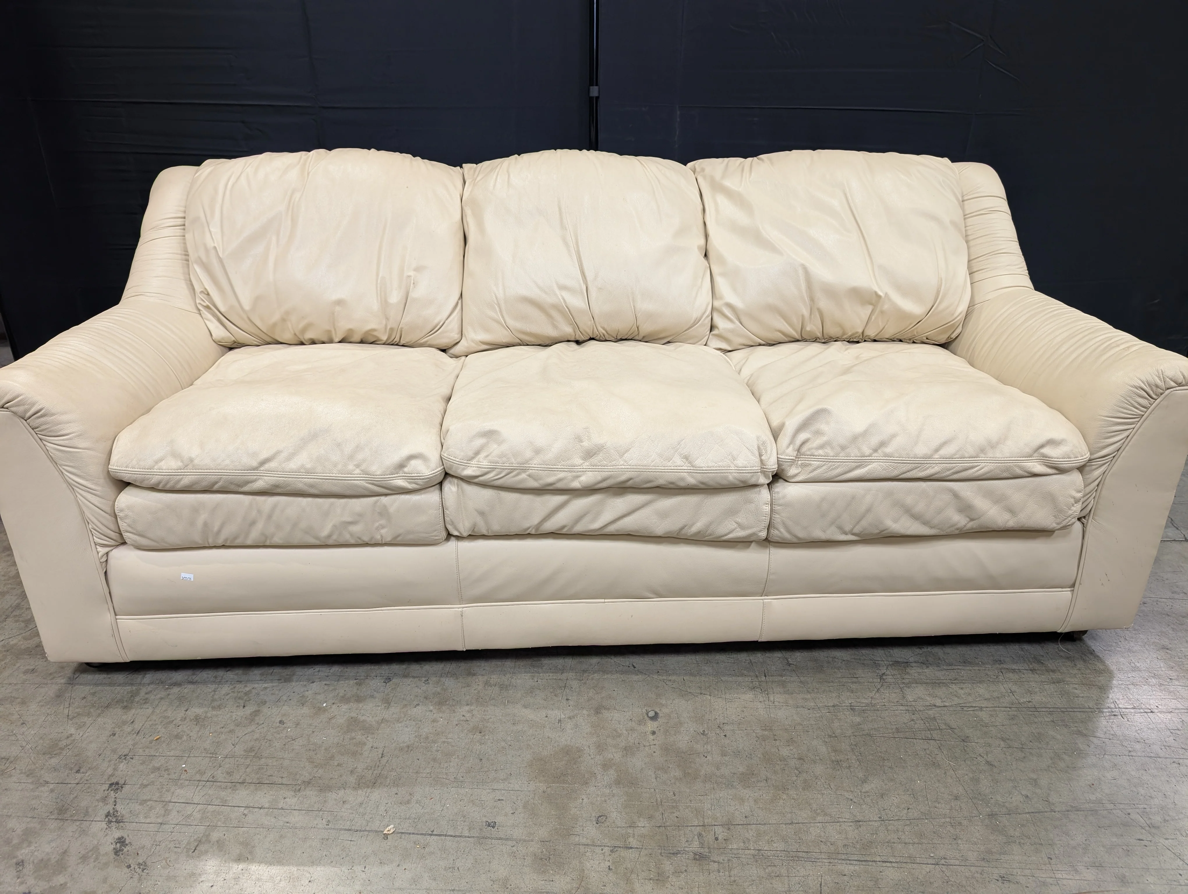 Emerson Leather Cream Sofa - Image 7
