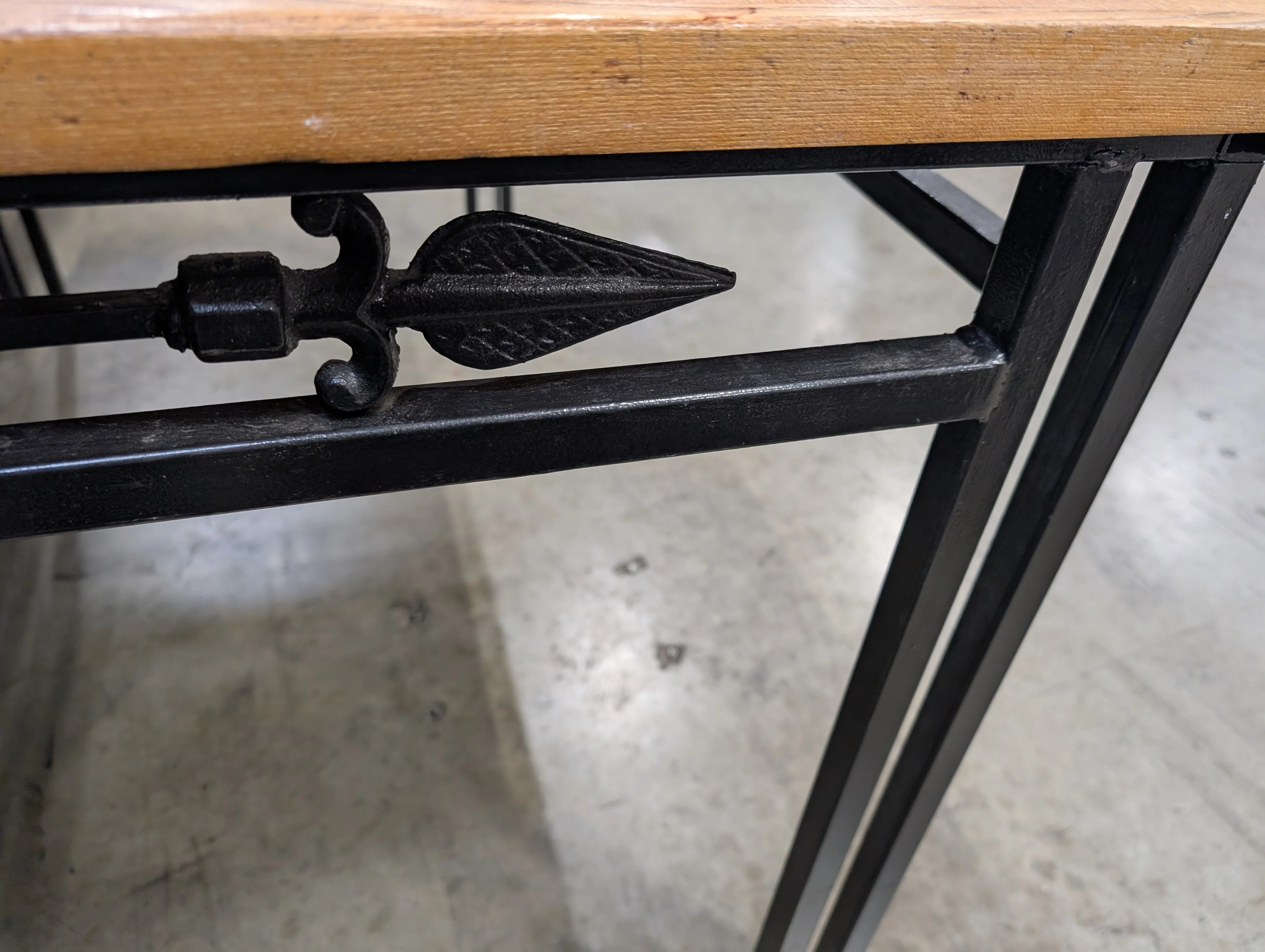 Rectangular Wood Top Table with Black Metal Frame *NOT ATTACHED* - Image 5