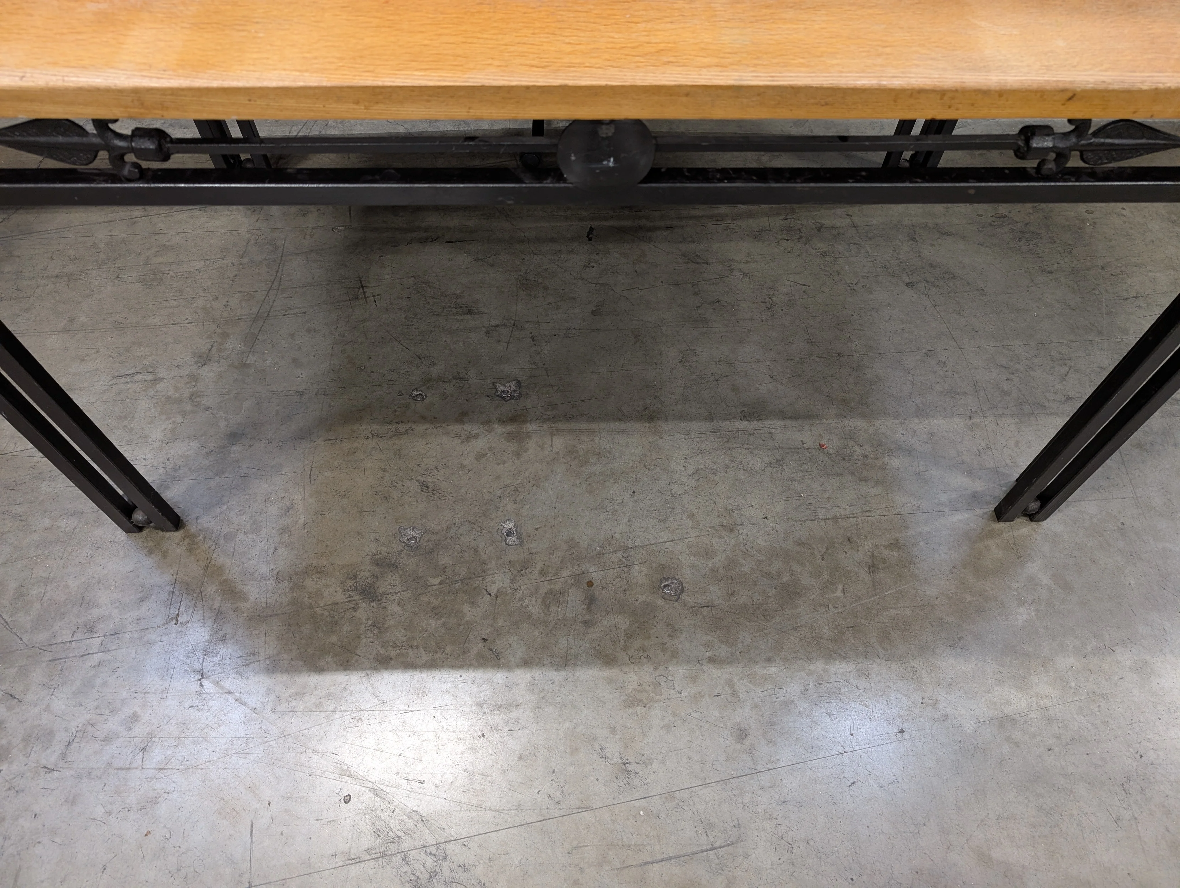 Rectangular Wood Top Table with Black Metal Frame *NOT ATTACHED* - Image 6