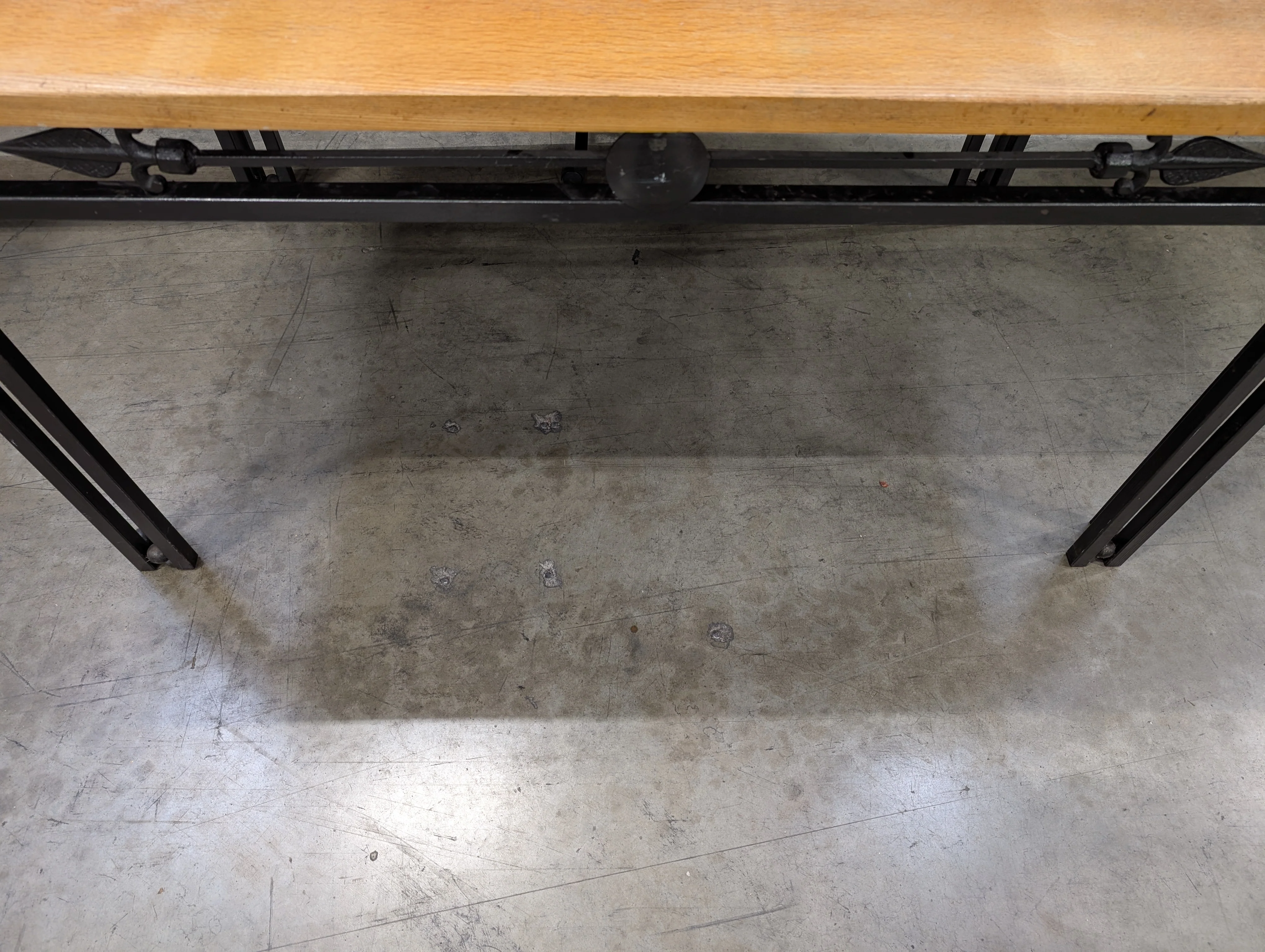 Rectangular Wood Top Table with Black Metal Frame *NOT ATTACHED* - Image 7