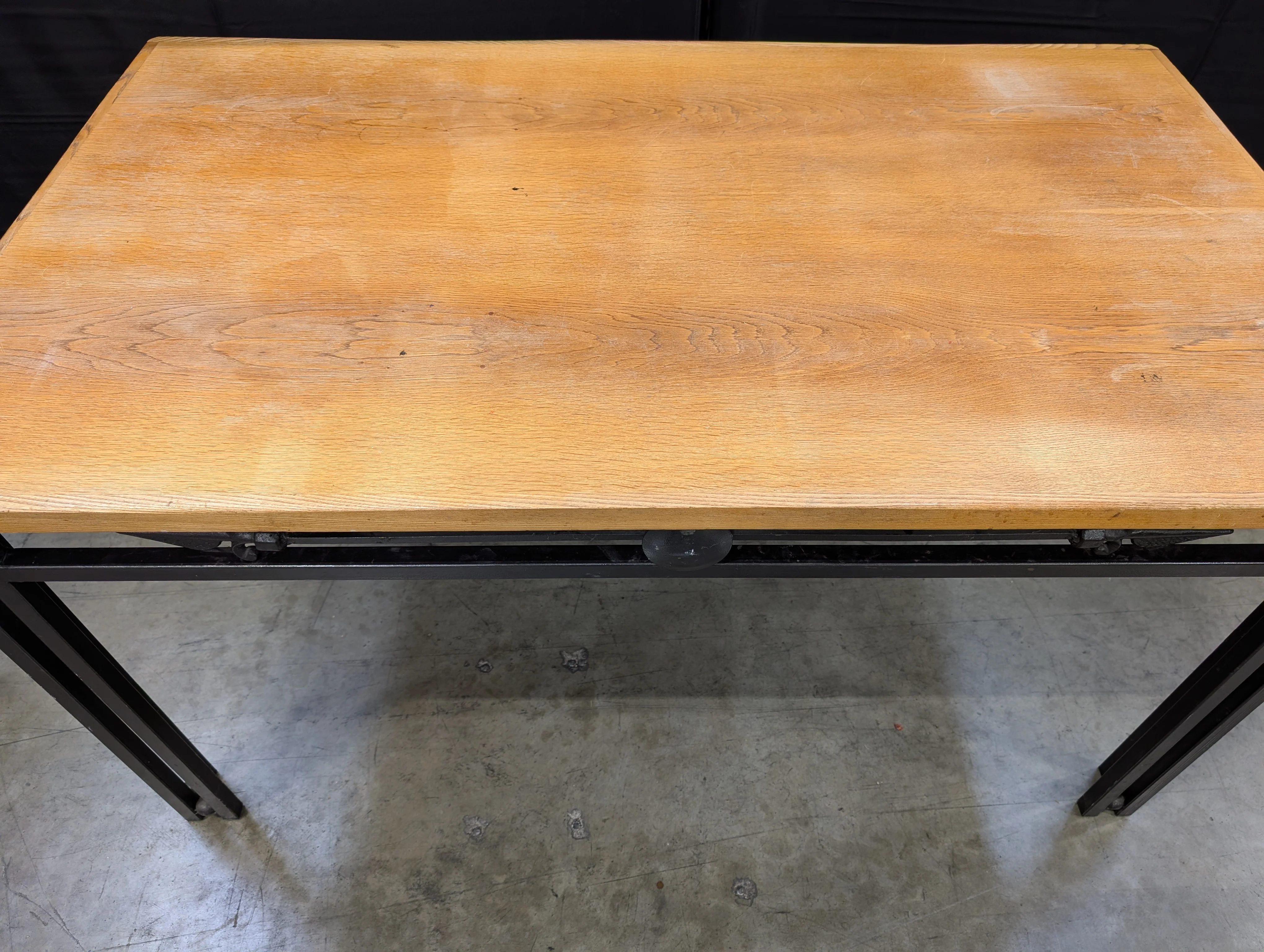 Rectangular Wood Top Table with Black Metal Frame *NOT ATTACHED* - Image 8